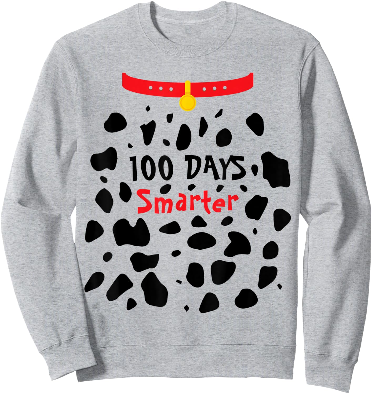 100 Days Smarter Dalmatian Dog Costume Boys Kids 100th Day Sweatshirt - Sweatshirt | Ash