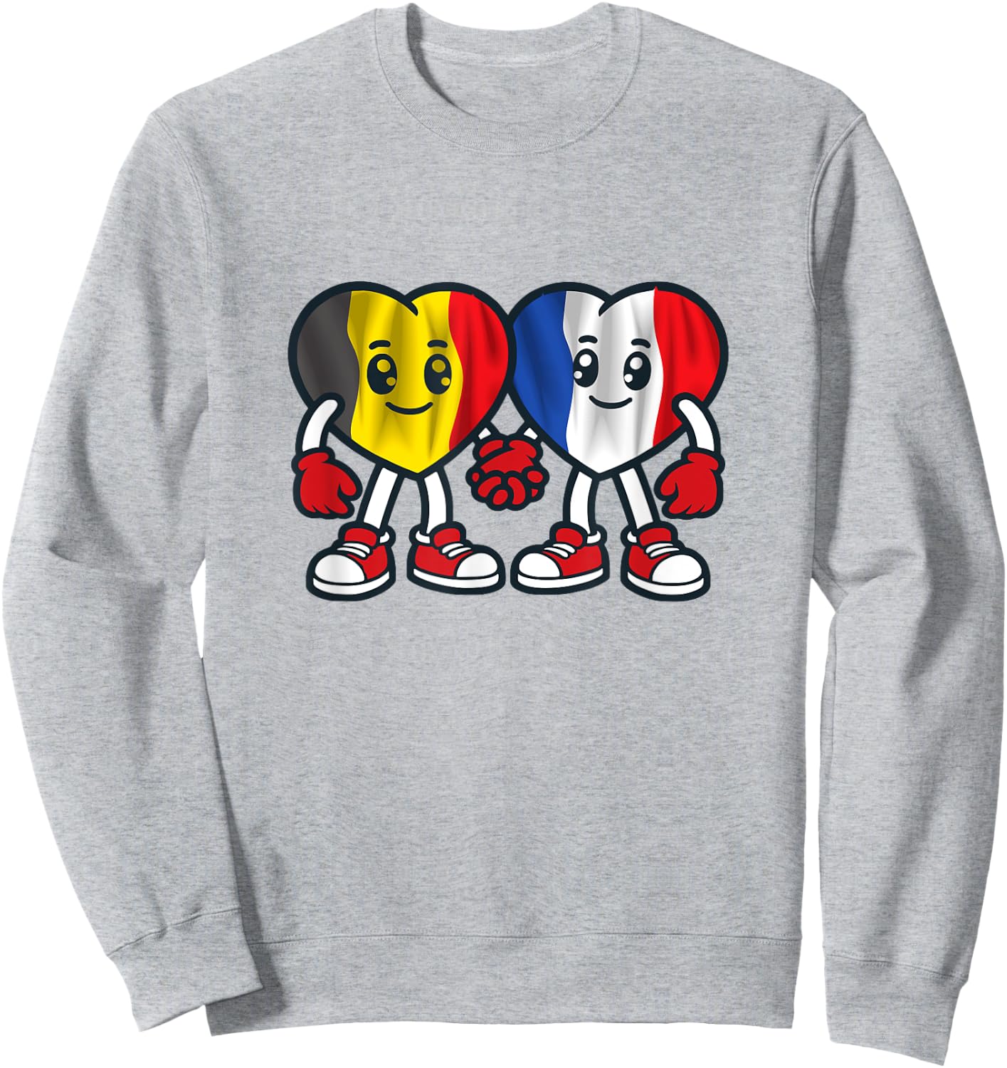 Hearts Of Friendship France And Belgium Sweatshirt - Sweatshirt | Ash
