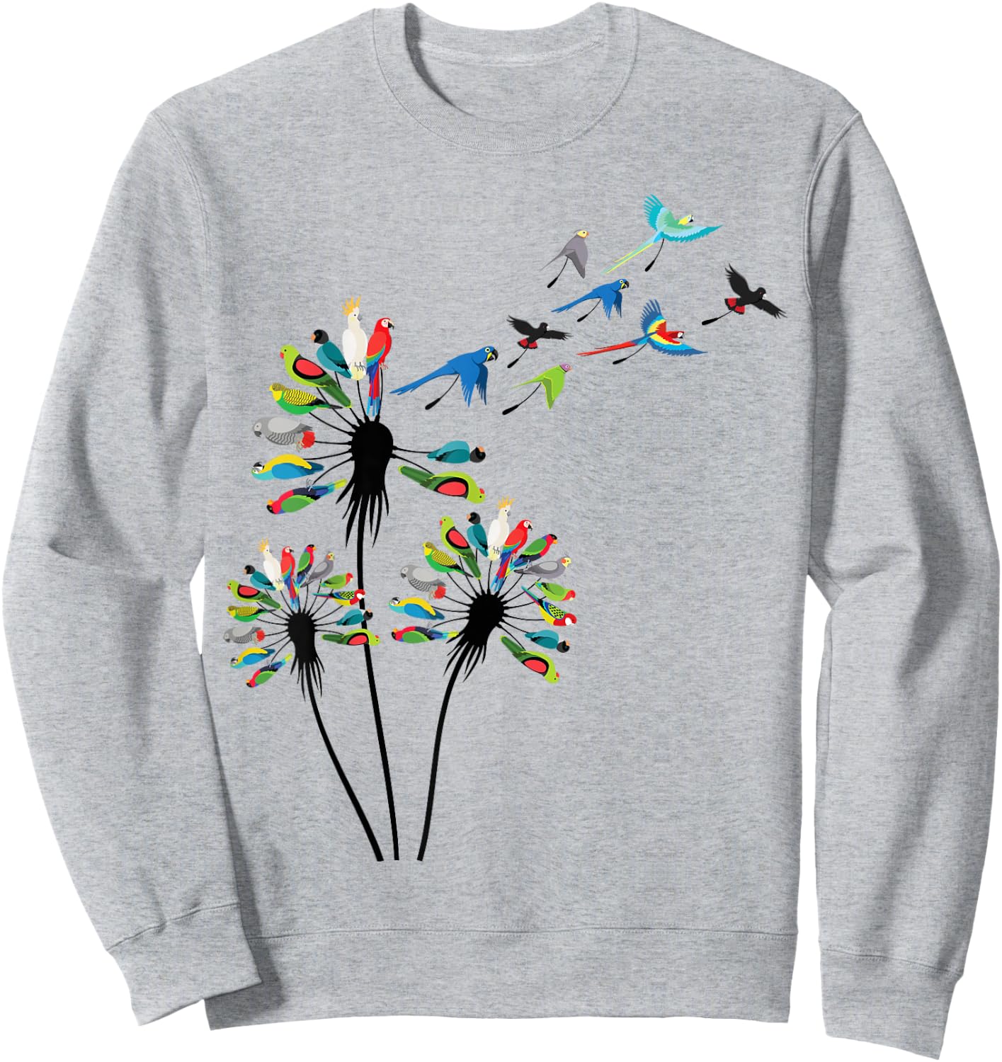 Dandelion Parrots Stuff for Parrot Lover | Parrot Sweatshirt - Sweatshirt | Ash