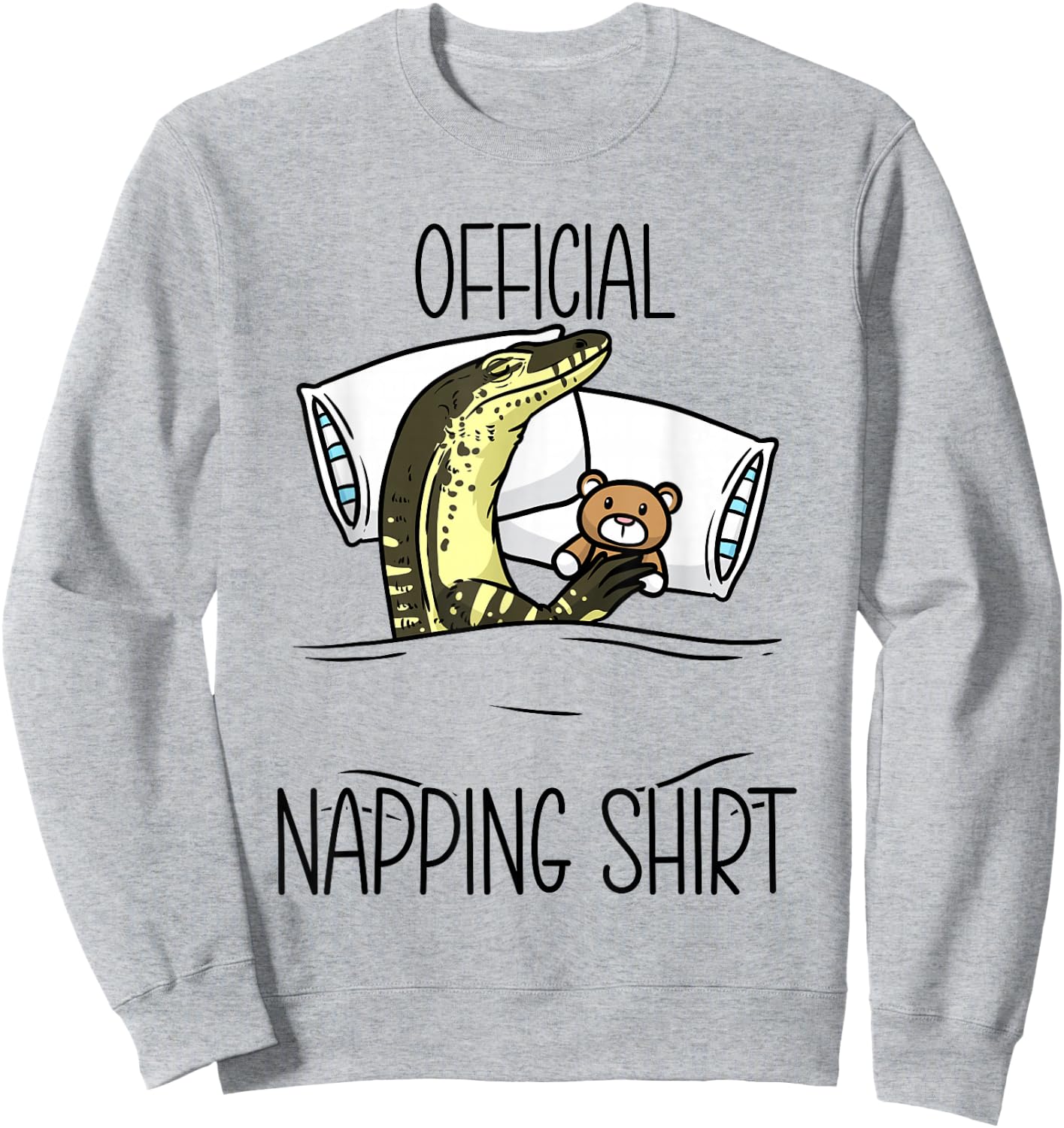 Sleeping Asian Water Monitor Lizard Reptile Napping Sweatshirt - Sweatshirt | Ash