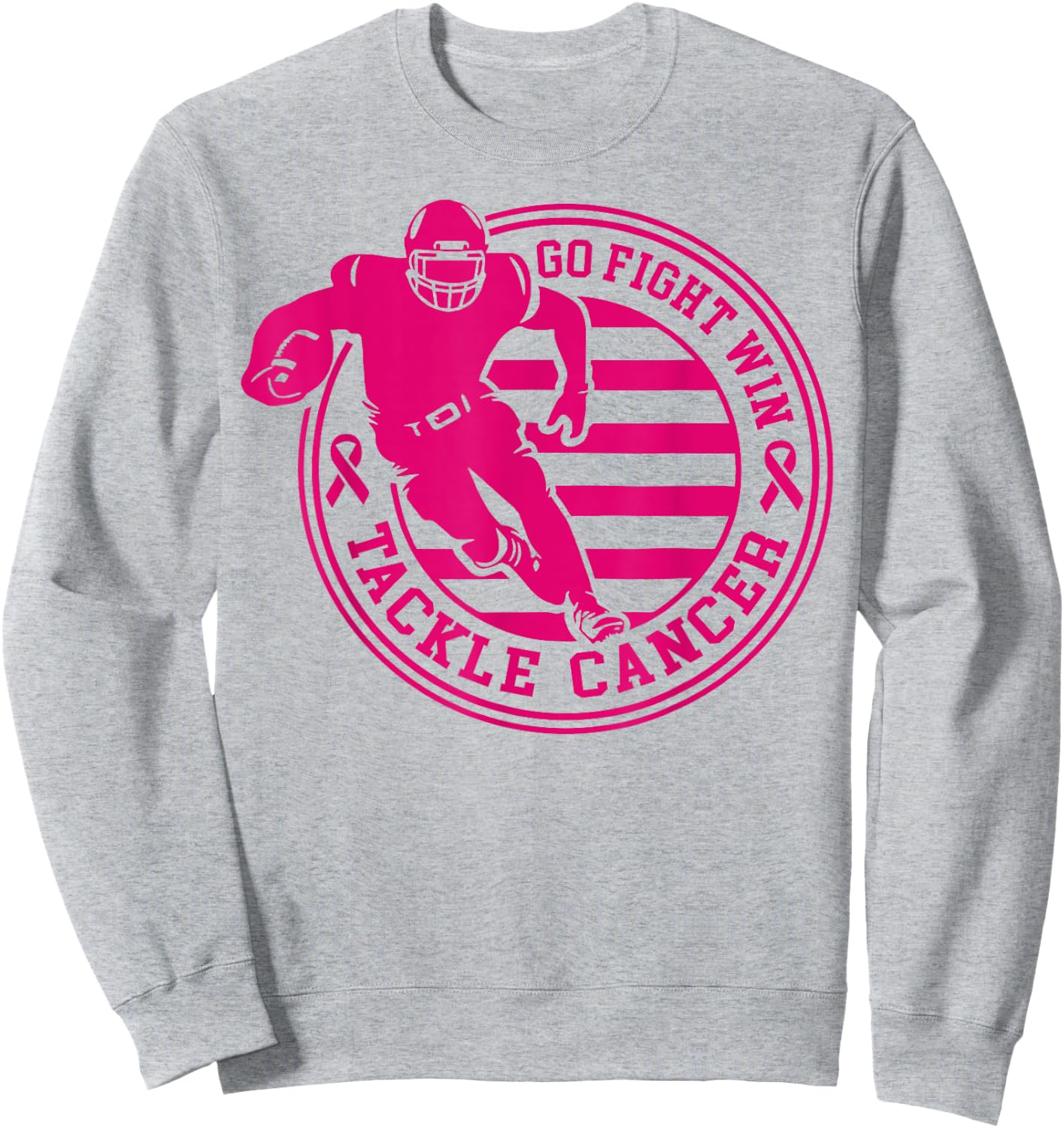 Tackle Breast Cancer Awareness Football Pink Ribbon Boys Kid Sweatshirt - Sweatshirt | Ash