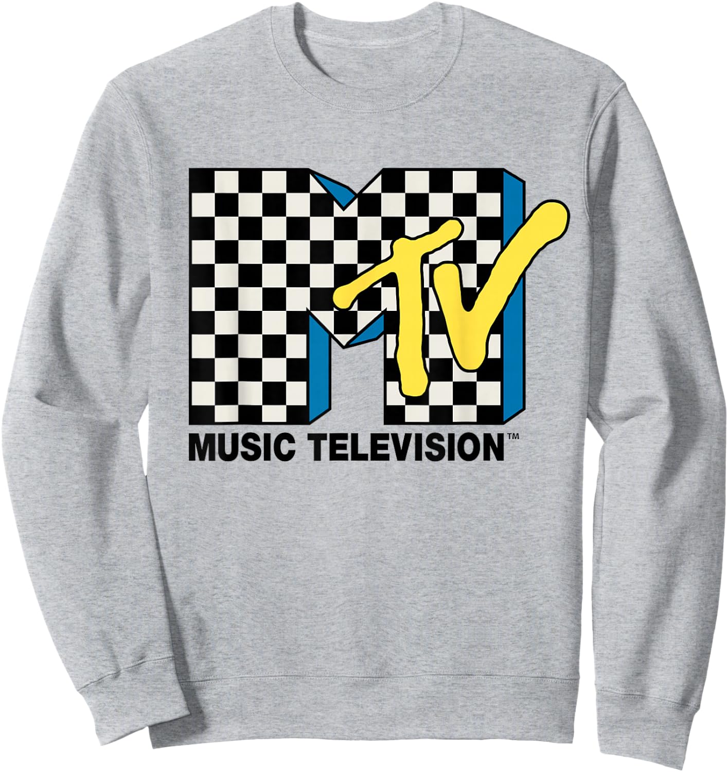 MTV - Checkered Logo Sweatshirt - Sweatshirt | Ash