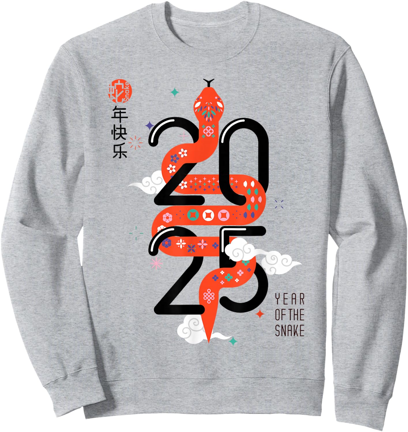 Zodiac Chinese New Year of the Snake 2025 Men Women Kids Sweatshirt - Sweatshirt | Ash