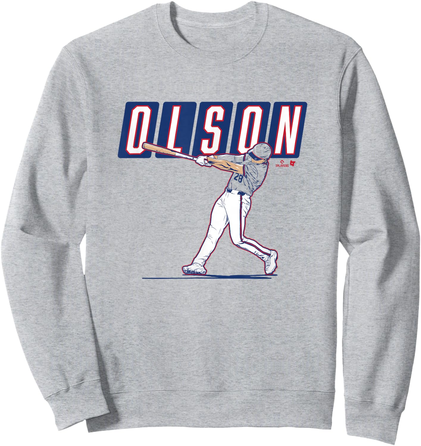 Matt Olson - ATL Slugger Swing - Atlanta Baseball Sweatshirt - Sweatshirt | Ash