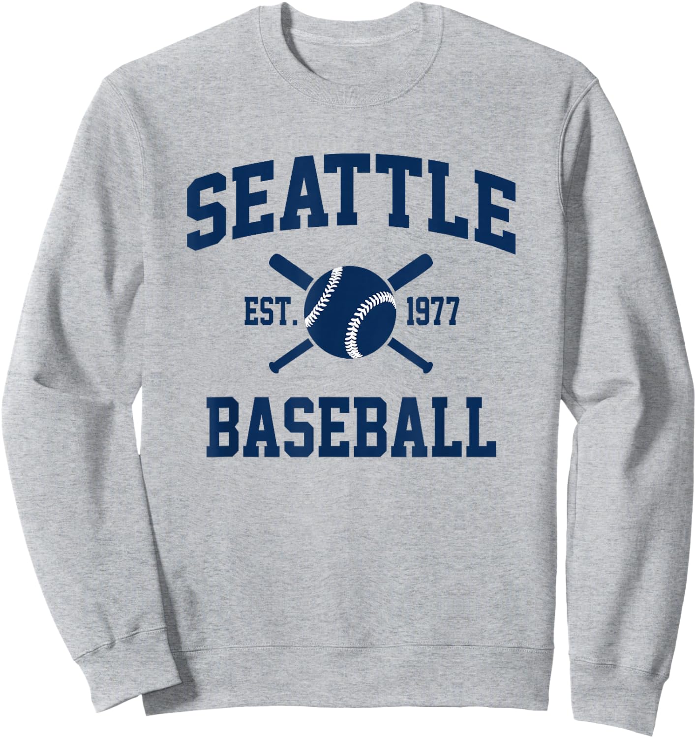 Seattle Baseball Athletic Vintage Sports Team Fan Sweatshirt - Sweatshirt | Ash