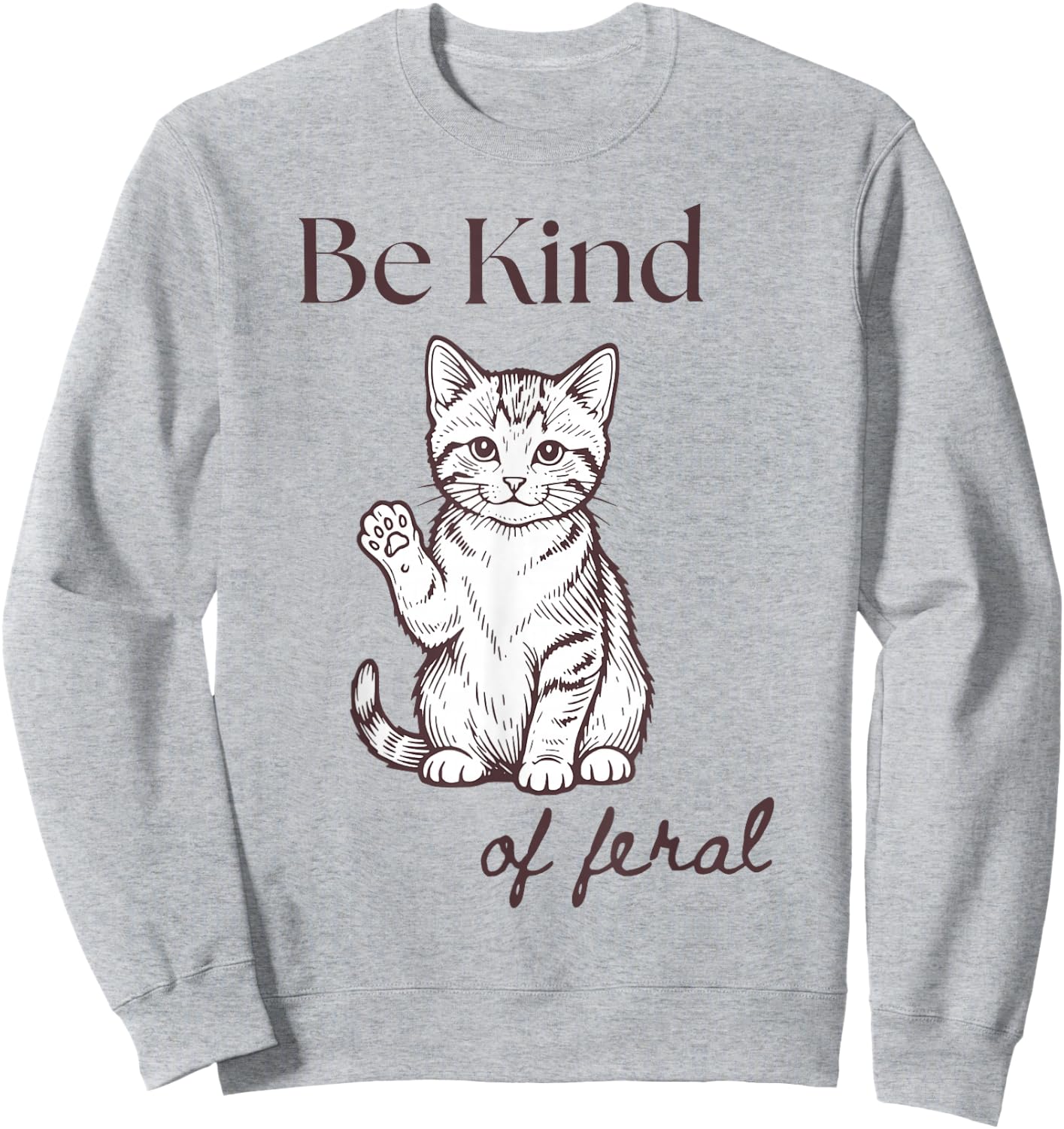 Funny Cat Be Kind of Feral Sweatshirt - Sweatshirt | Ash