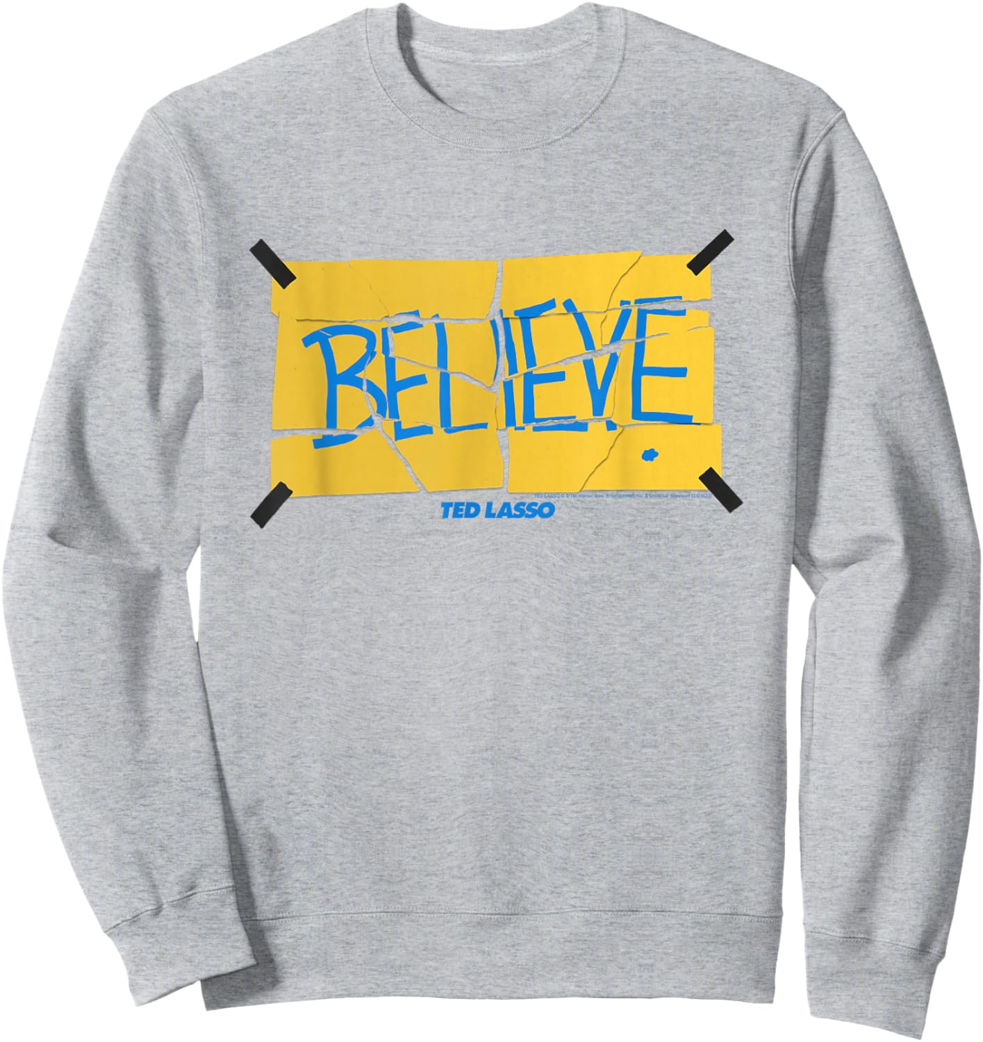 Ted Lasso Taped Up Believe Banner Sweatshirt - Sweatshirt | Ash