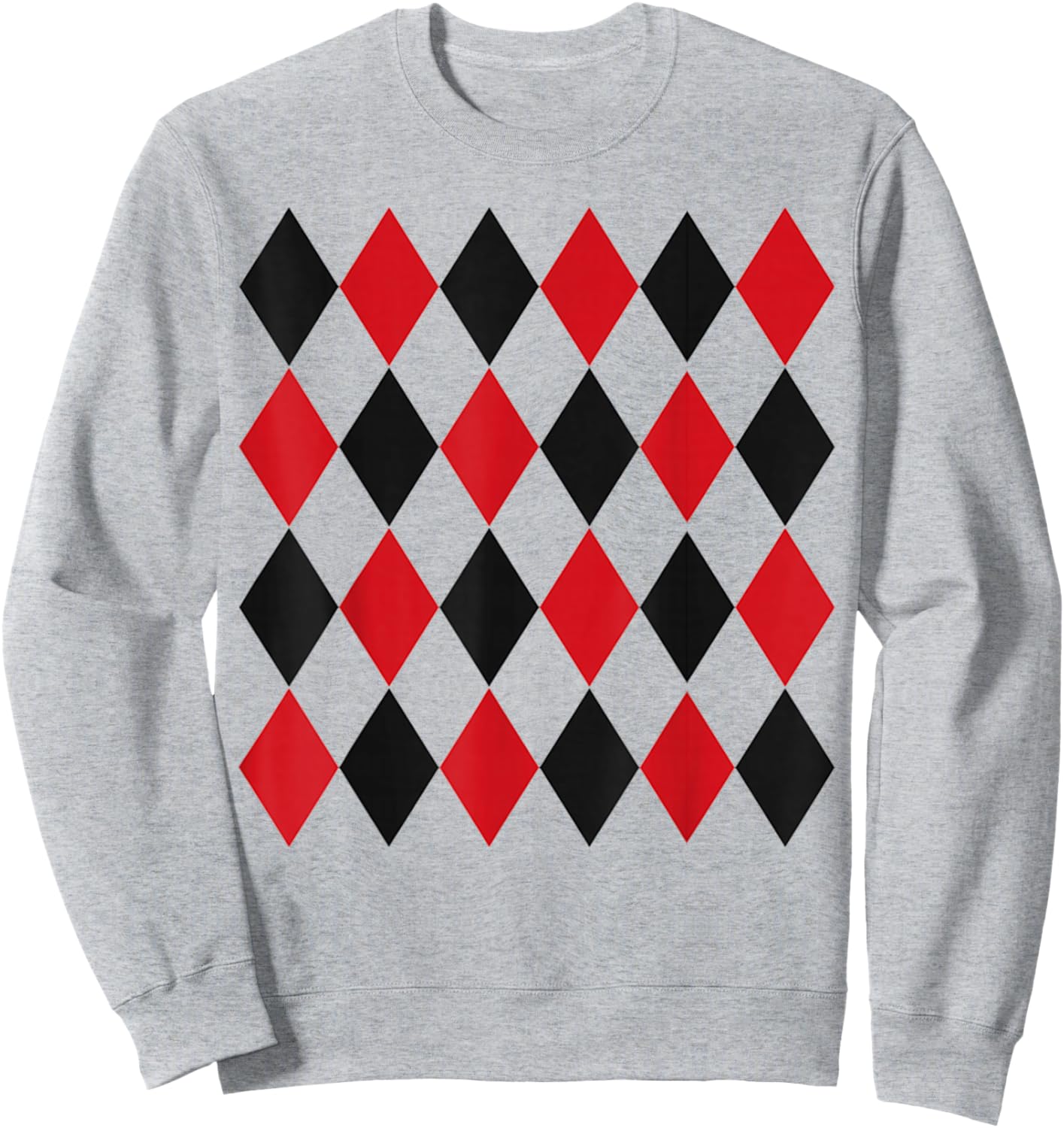 Harlequin Red Black Pattern , White Sweatshirt - Sweatshirt | Ash