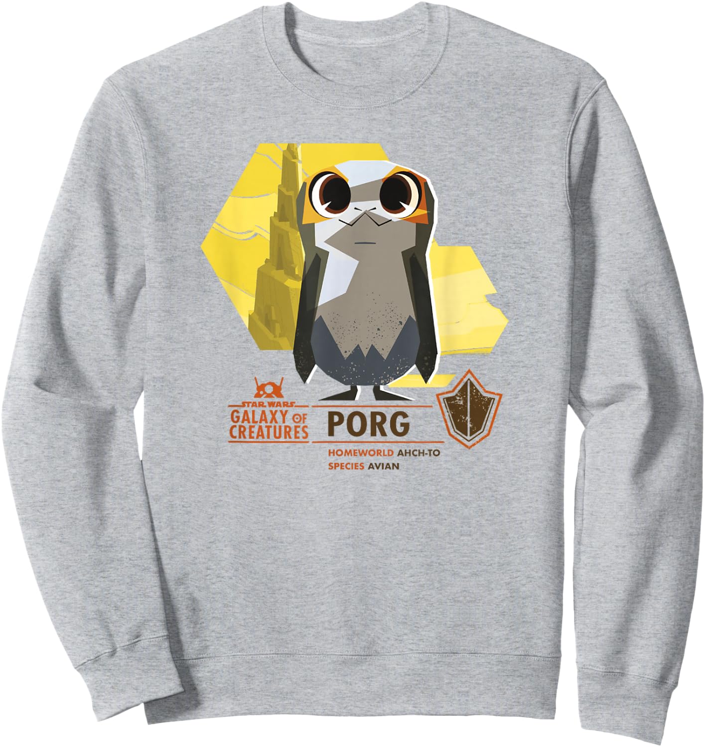Star Wars Galaxy Of Creatures Porg Poster Sweatshirt - Sweatshirt | Ash