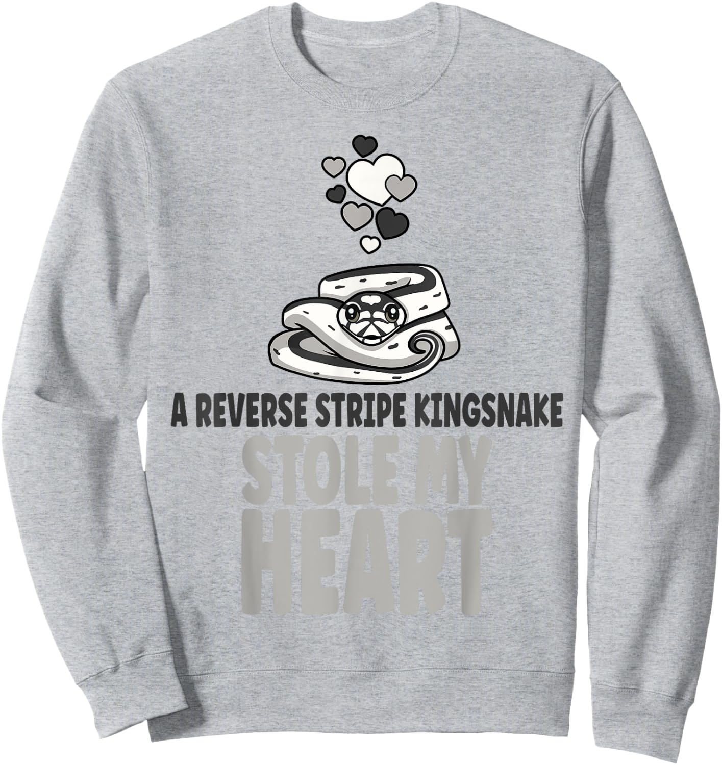 A Reverse Stripe Kingsnake Stole My Heart Pet Kingsnake Sweatshirt - Sweatshirt | Ash