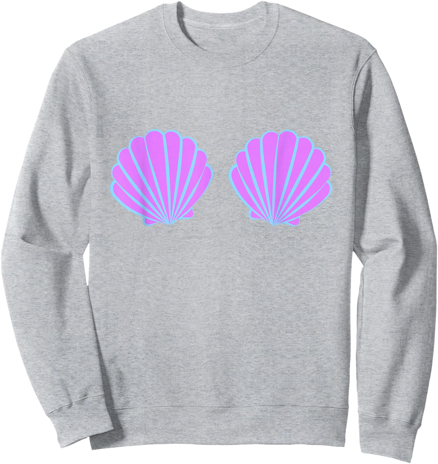 Mermaid Purple Seashell Bra Cartoon Bikini Costume Sweatshirt - Sweatshirt | Ash