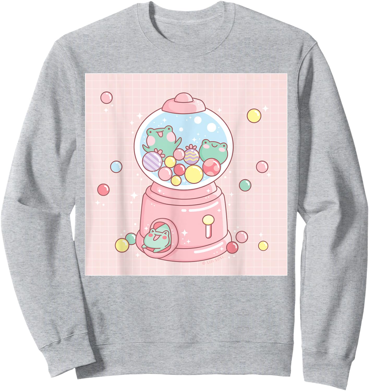 Cute Frog Gumball Machine Funny Kawaii Aesthetic Sweatshirt - Sweatshirt | Ash