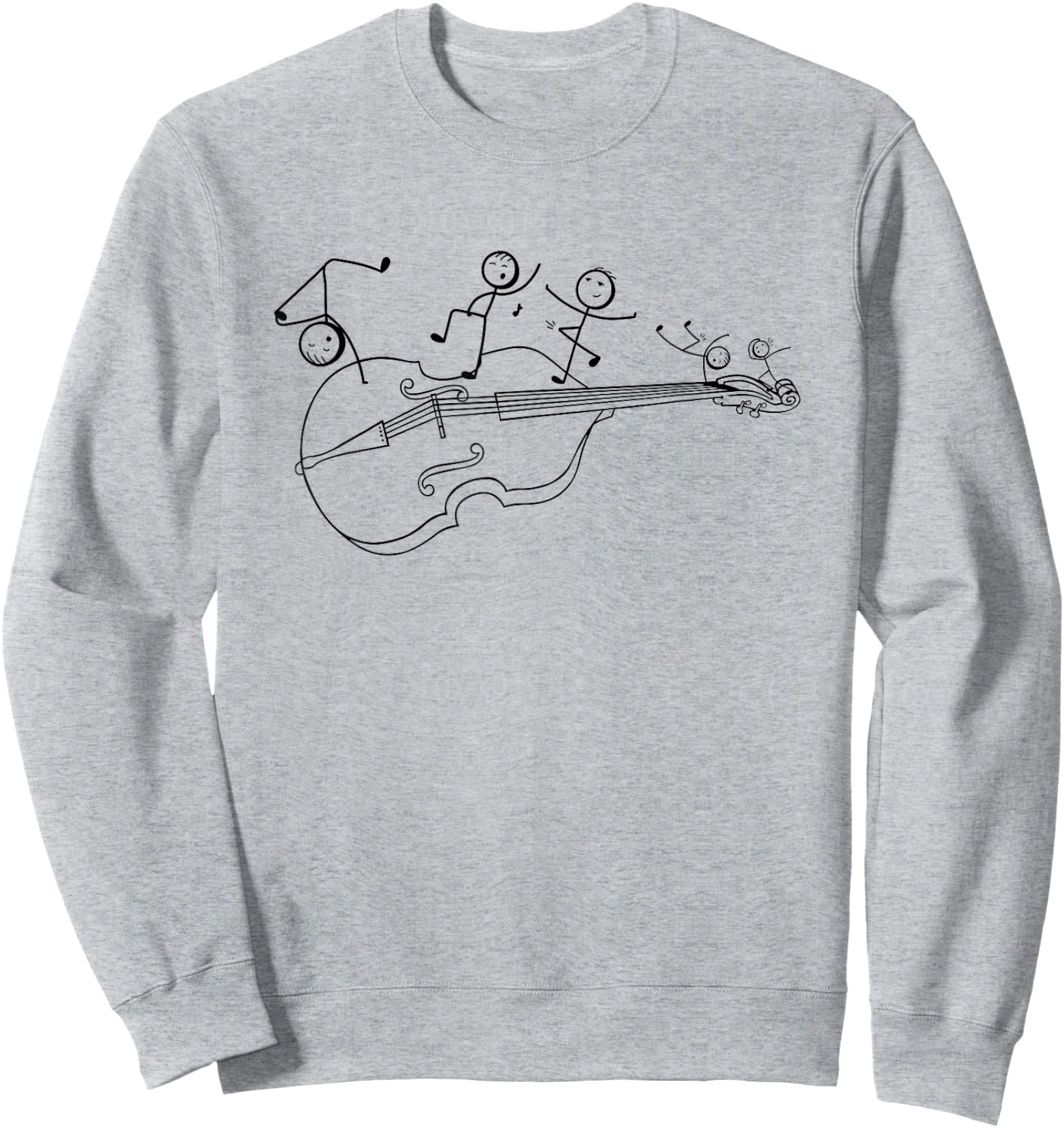 Kontrabass tanzender Kontrabass lustiger Kontrabass Sweatshirt - Sweatshirt | Ash