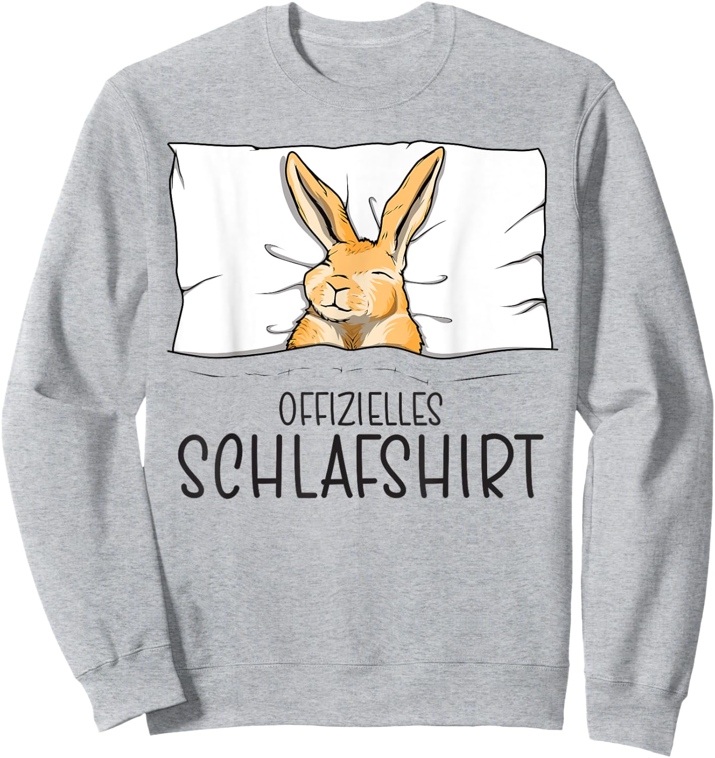 Official Rabbit Sleep Shirt Pyjamas & Nightdress Rabbit , gray Sweatshirt - Sweatshirt | Ash