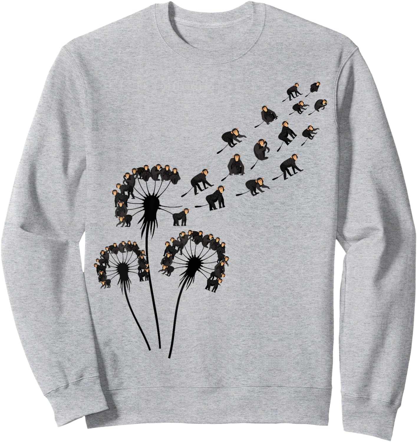 Dandelion Chimps Shirt for Chimpanzee Lover | Chimpanzee Sweatshirt - Sweatshirt | Ash