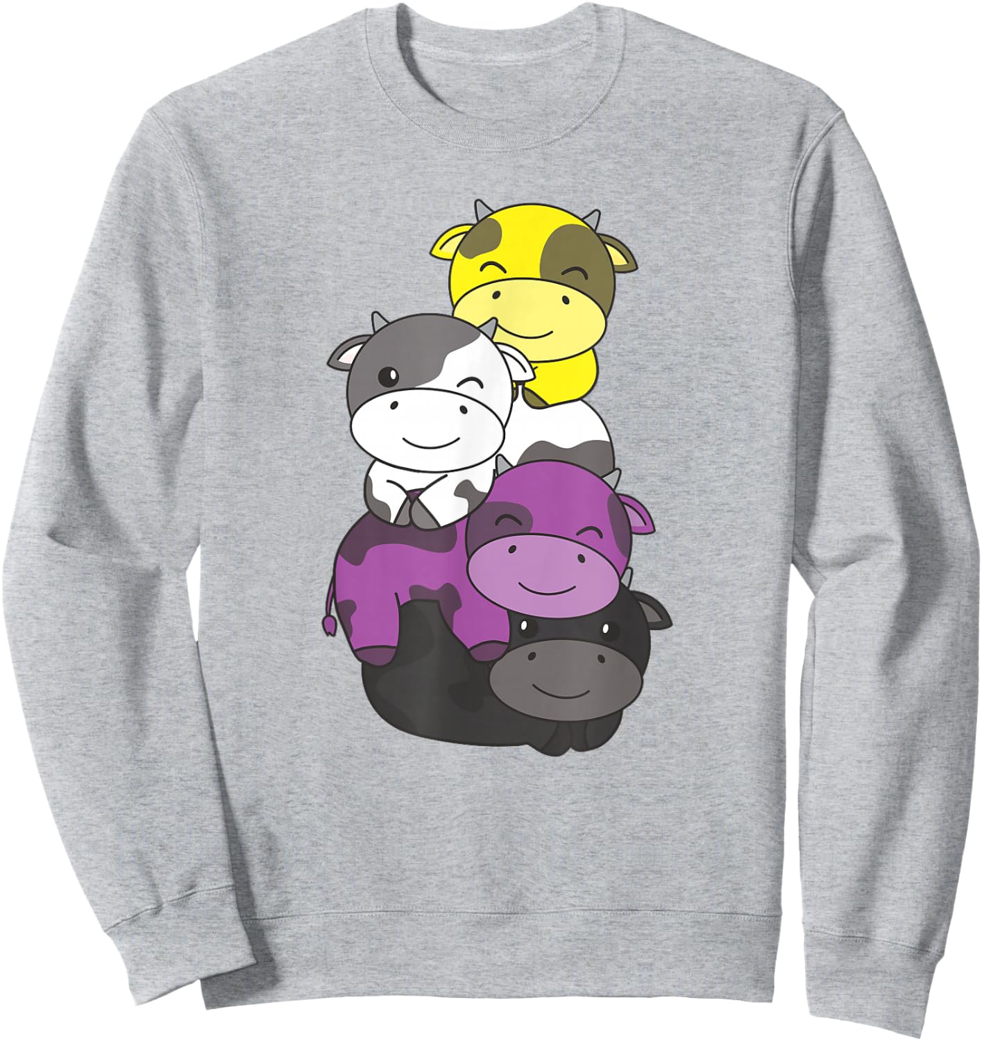 Nonbinary Flag Pride Month Lgbtq Nonbinary Cow Sweatshirt - Sweatshirt | Ash