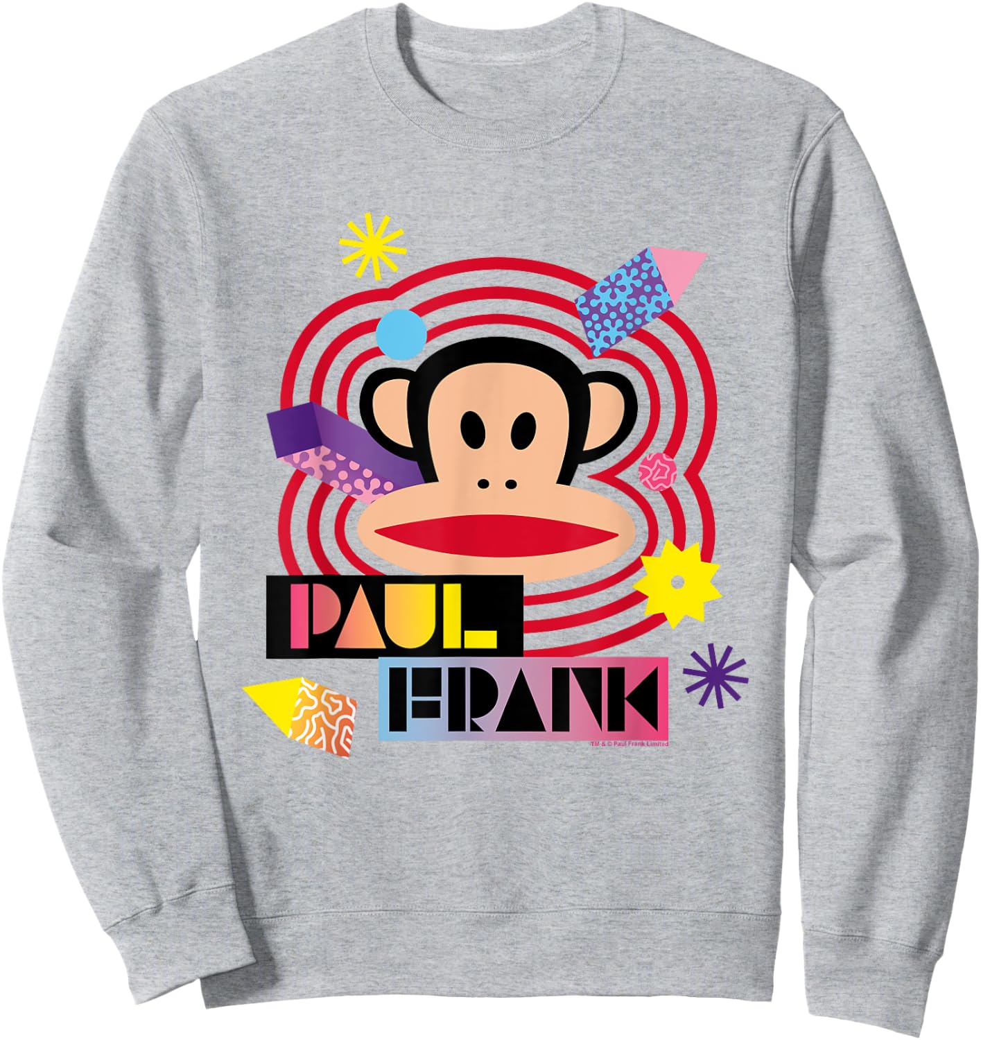 Paul Frank Julius Psychedelic Block , grey, S Sweatshirt - Sweatshirt | Ash