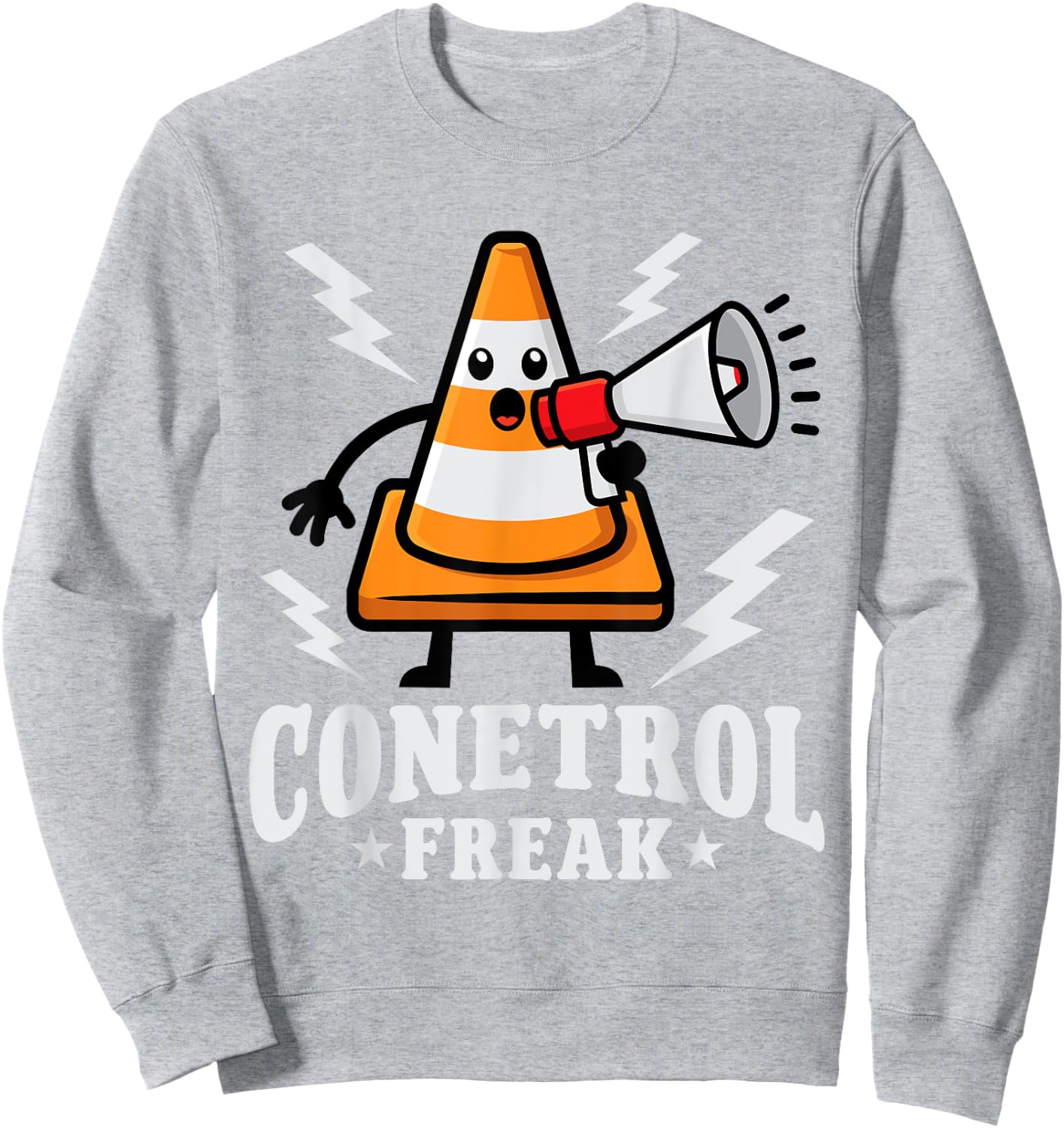 Funny Halloween Traffic Cone Conetrol Freak Highway Cones Sweatshirt - Sweatshirt | Ash