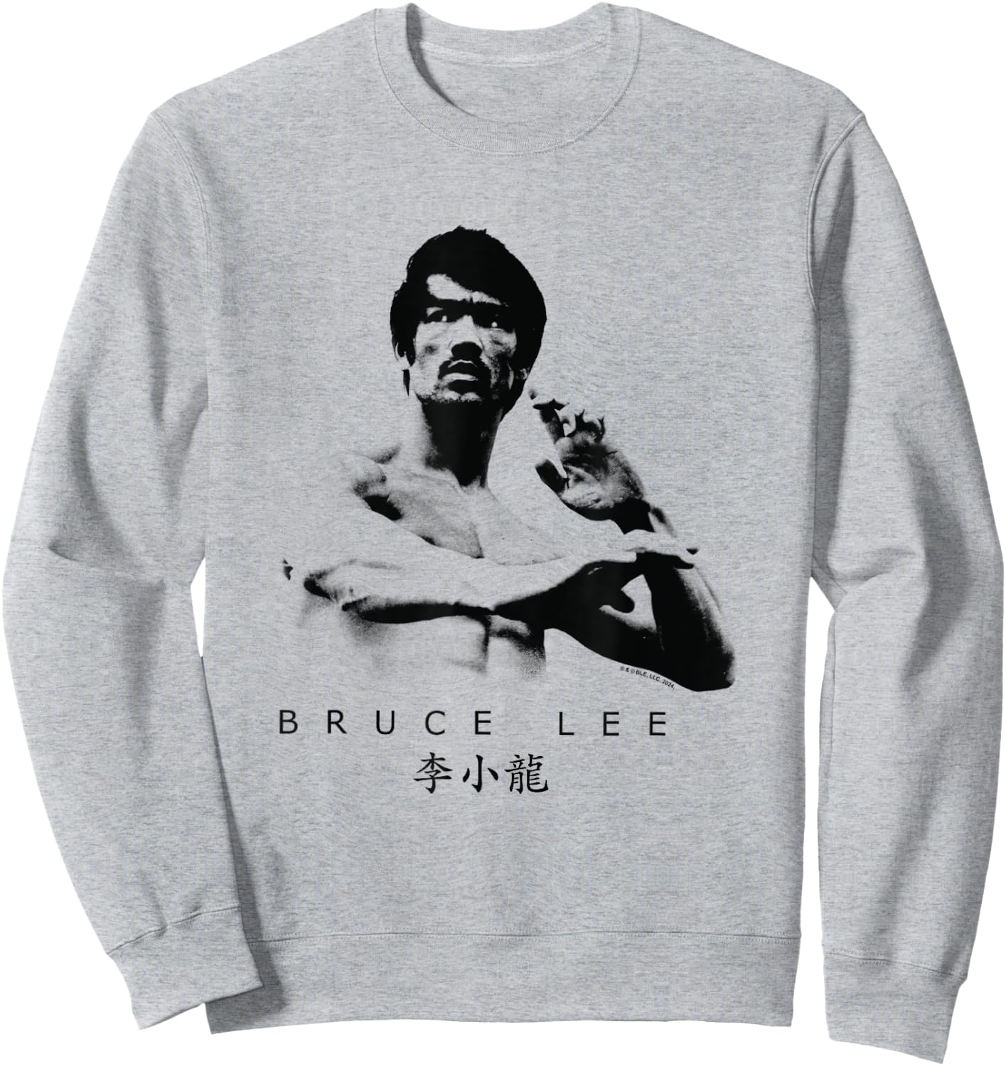 Bruce Lee On Guard Pose Epic Shot , white, S Sweatshirt - Sweatshirt | Ash