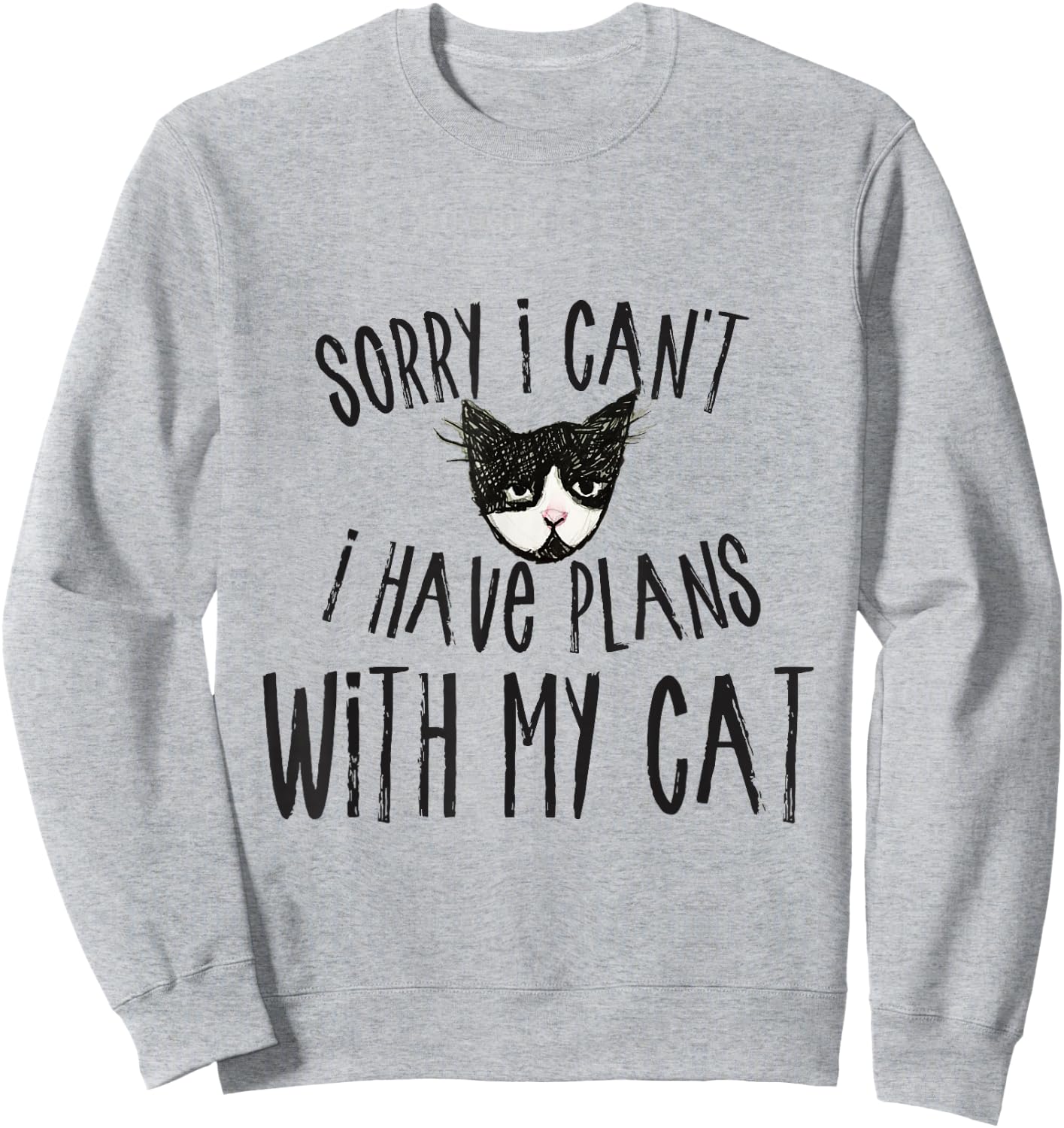 Sorry I can't I have plans with my Cat Short Sleeve Sweatshirt - Sweatshirt | Ash