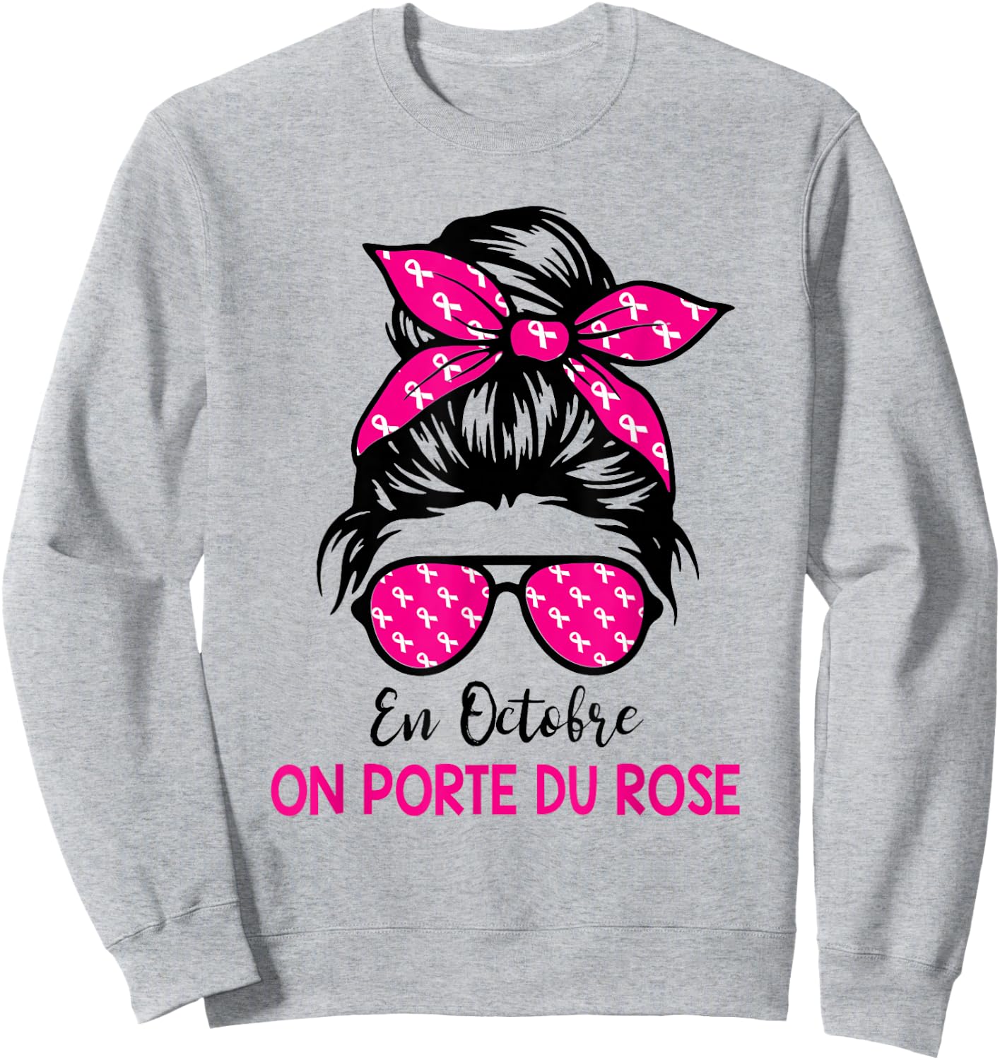 Breast Cancer October Pink Ribbon Woman In October On Wear , white, S Sweatshirt - Sweatshirt | Ash
