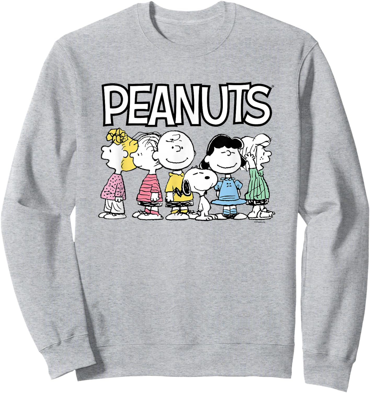 Peanuts - Peanuts Crew for Kids and Adults, Blue, S, Short Sleeve Sweatshirt - Sweatshirt | Ash