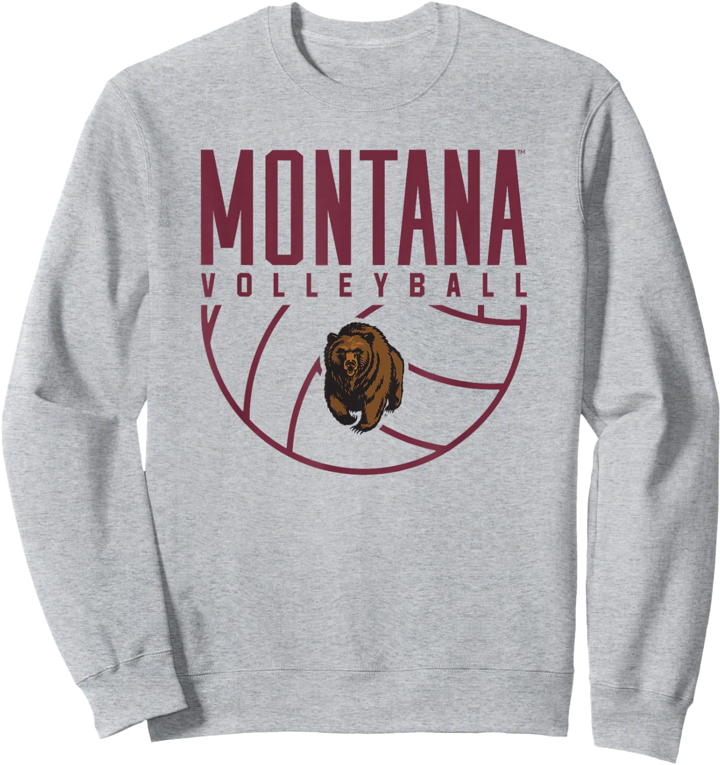 University of Montana Grizzlies Volleyball Arch Sweatshirt - Sweatshirt | Ash