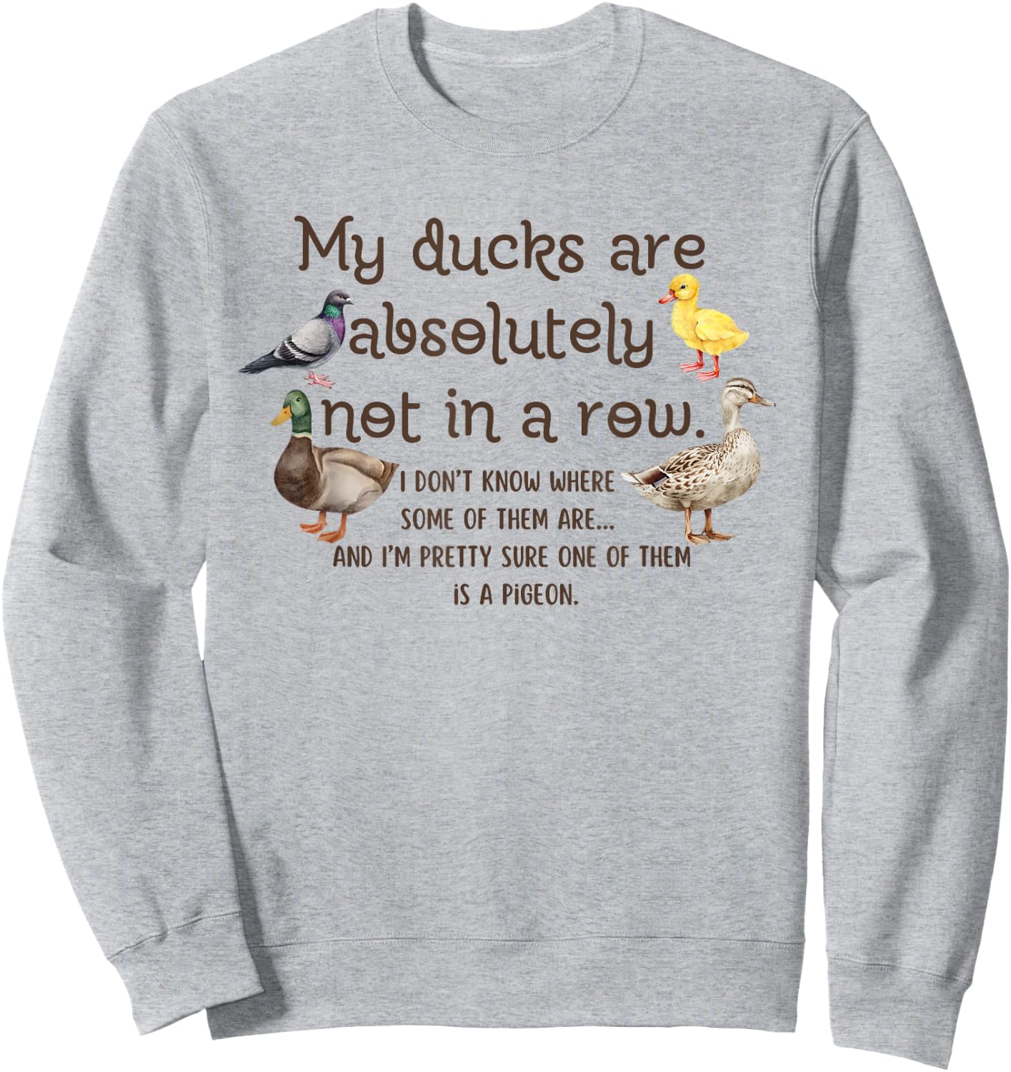 Ducks My Ducks Are Absolutely Not In A Row Pigeons Vintage Sweatshirt - Sweatshirt | Ash