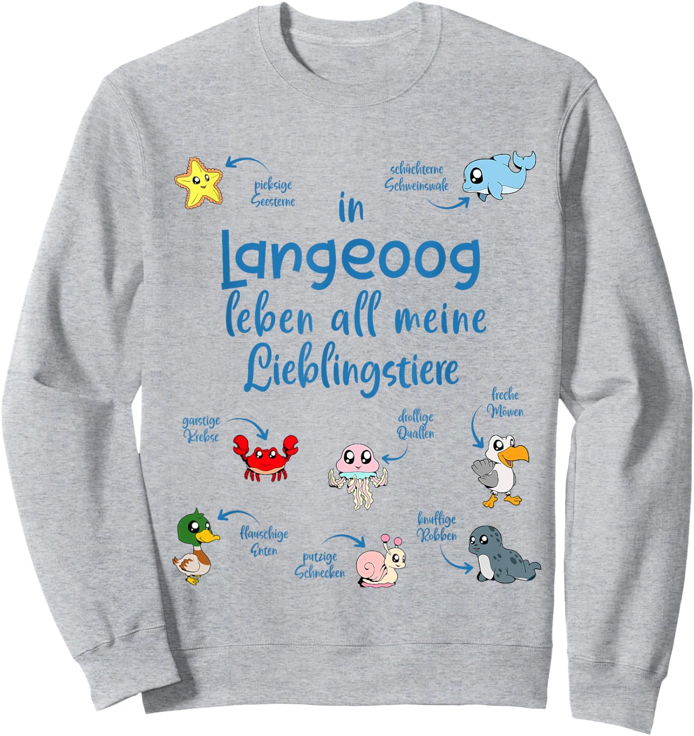Meine Lieblingstiere in Langeoog Sweatshirt - Sweatshirt | Ash