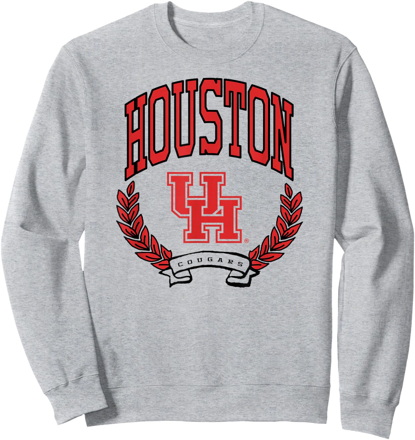Houston Cougars Victory Vintage White Officially Licensed Sweatshirt - Sweatshirt | Ash