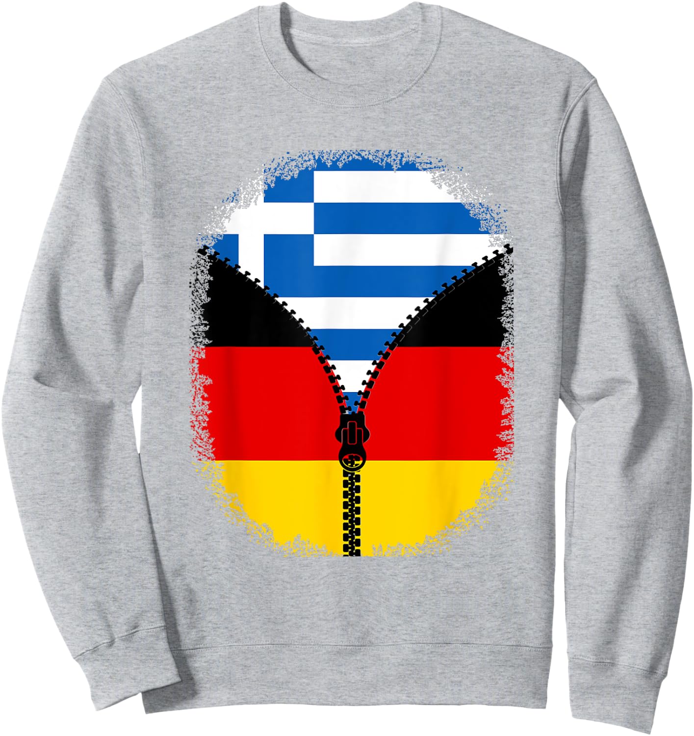 Griechenland Deutschland Flagge Griechisch Deutsch Reißverschluss Sweatshirt - Sweatshirt | Ash