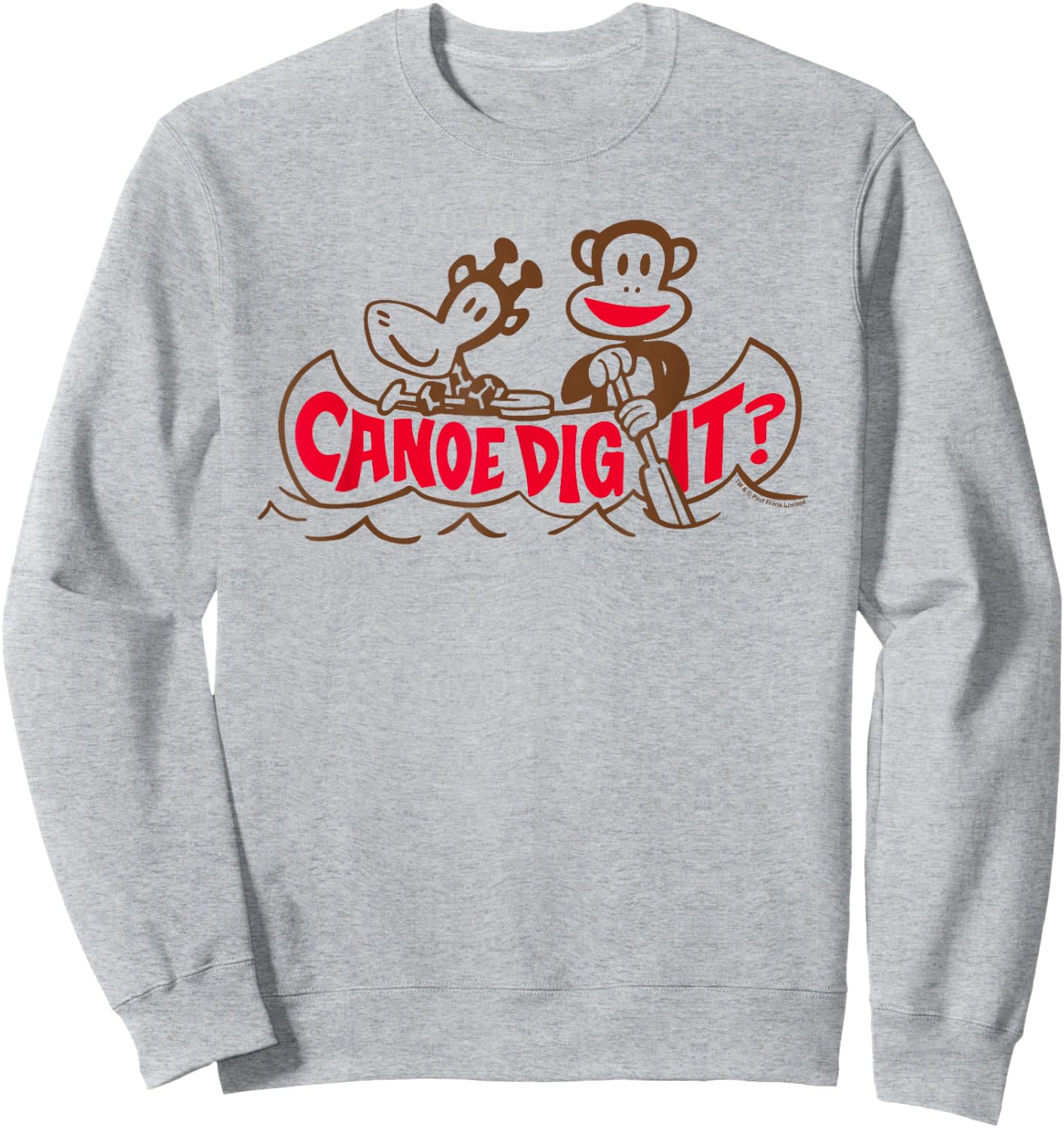 Paul Frank Julius The Monkey & Clancy Canoe Dig It Sweatshirt - Sweatshirt | Ash