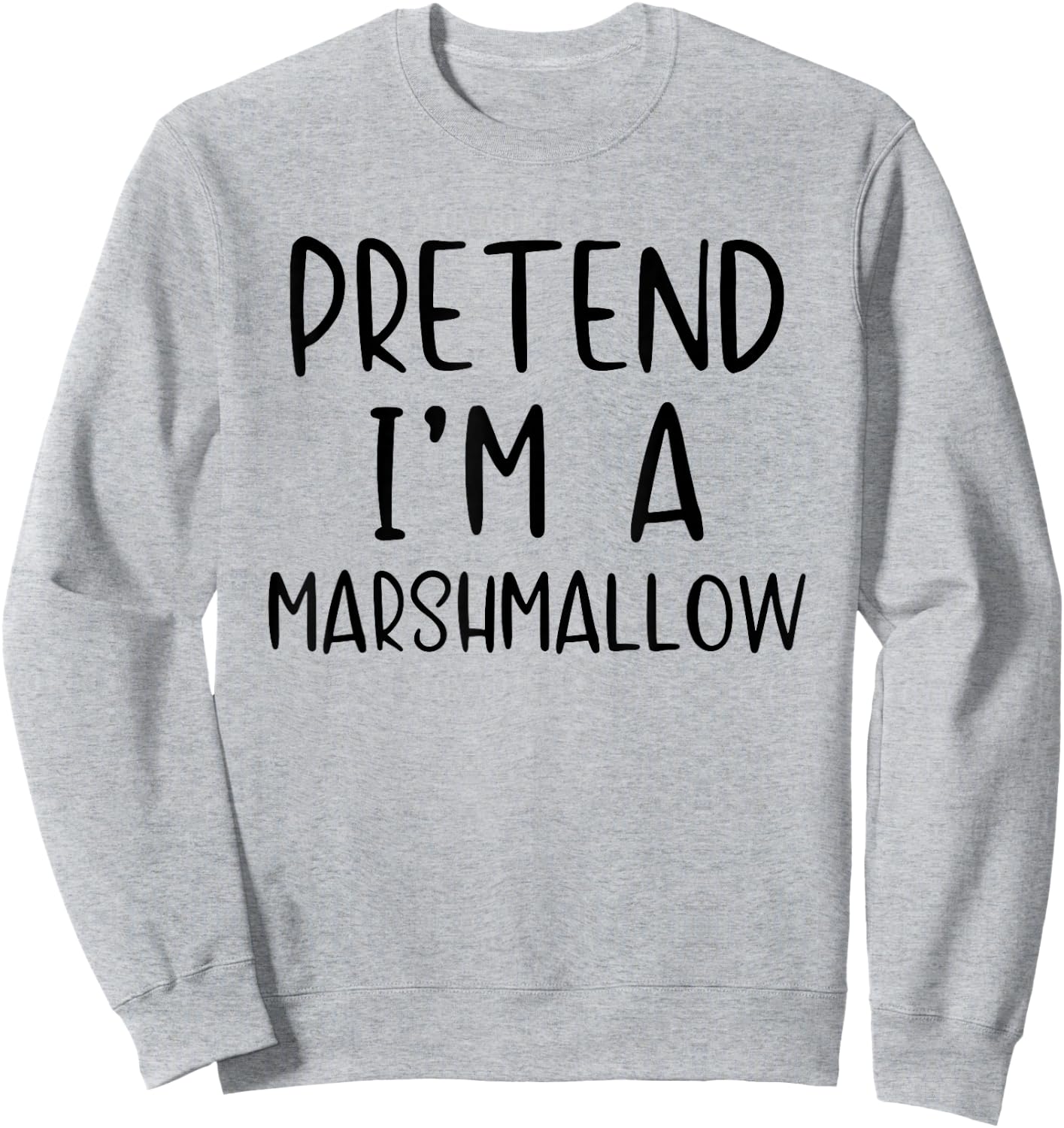 Pretend A Marshmallow Costume Halloween Simple Marsh-Mallow Sweatshirt - Sweatshirt | Ash