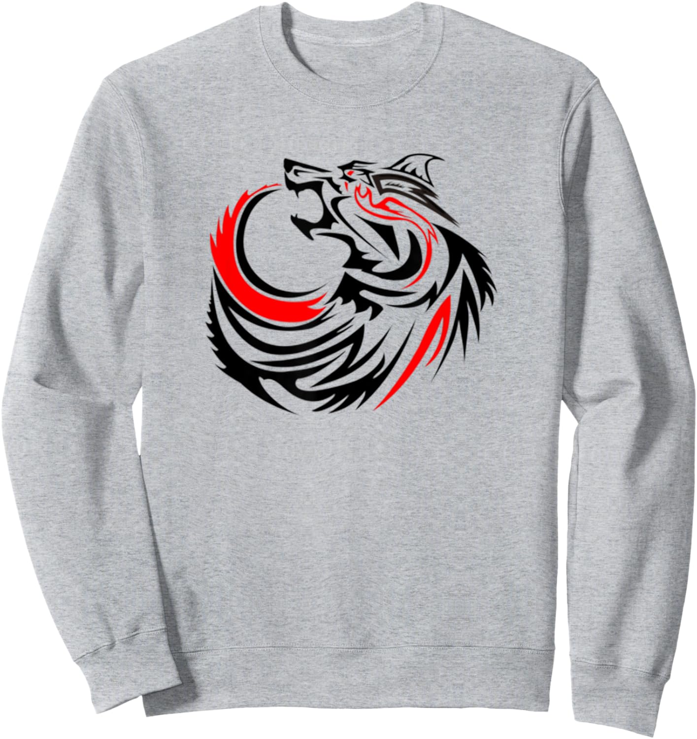 Wild Wolf -Retro Lone Teen Black Wolf Face Shirt Sweatshirt - Sweatshirt | Ash