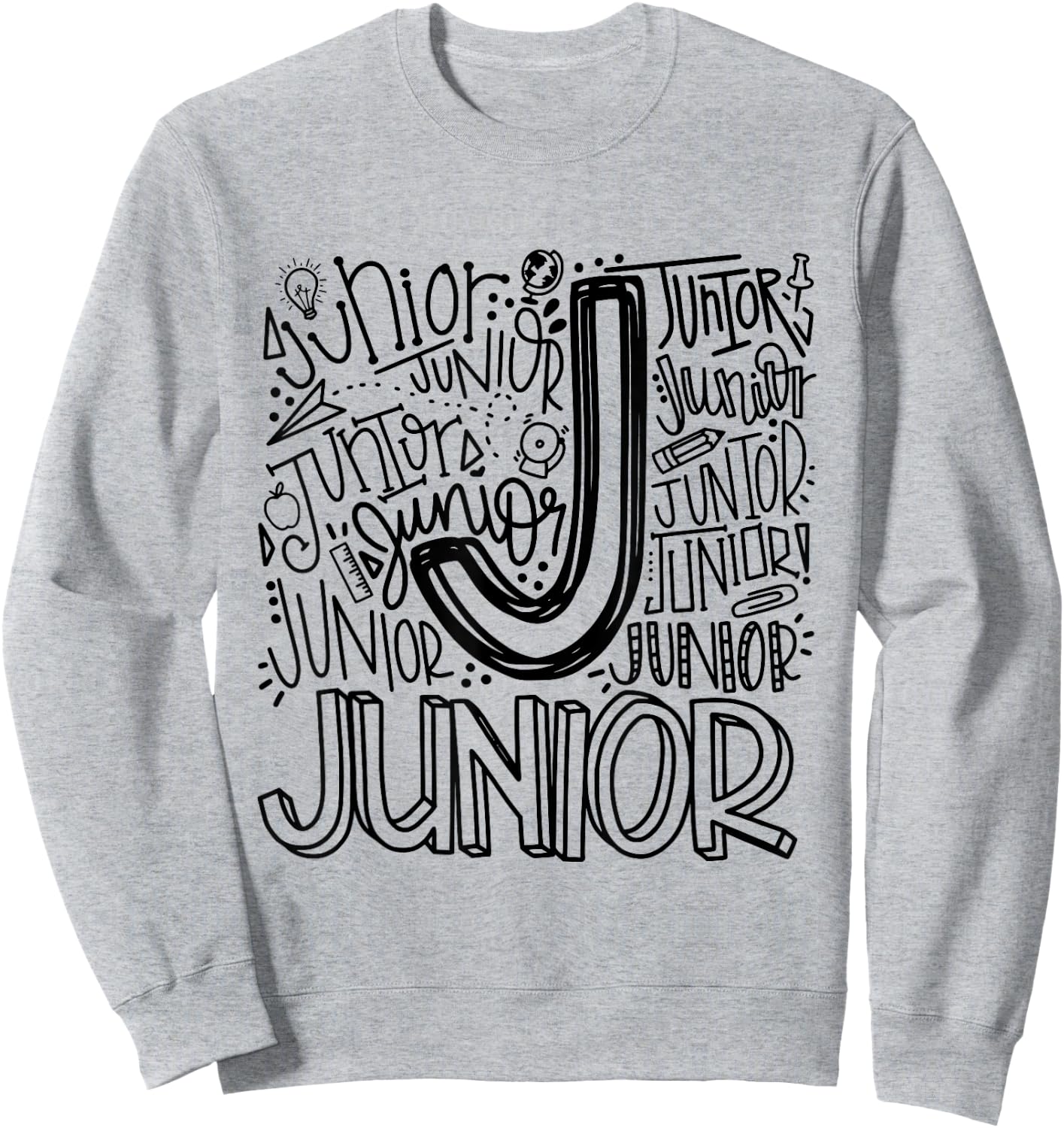 Junior High Eleventh 11th Grade Typography Back To School Sweatshirt - Sweatshirt | Ash