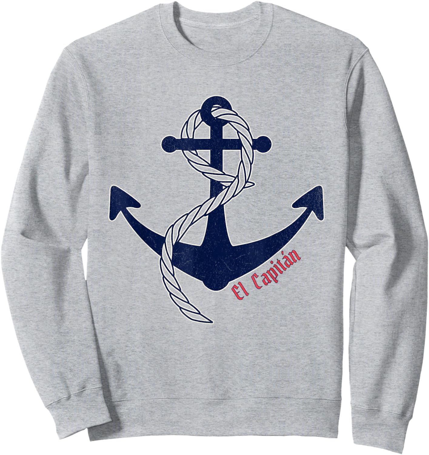 Nautical Anchor - Fisherman Aesthetic with El Capitan Design Sweatshirt - Sweatshirt | Ash