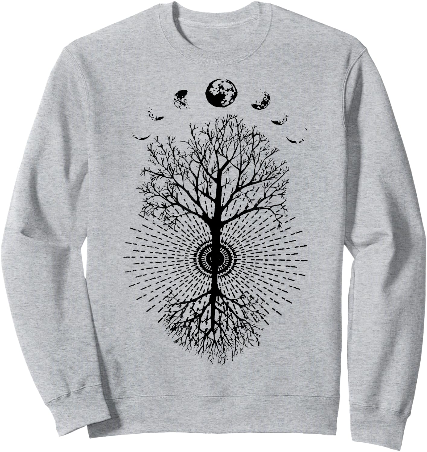 Phases of the Moon Tree Shirt Sweatshirt - Sweatshirt | Ash