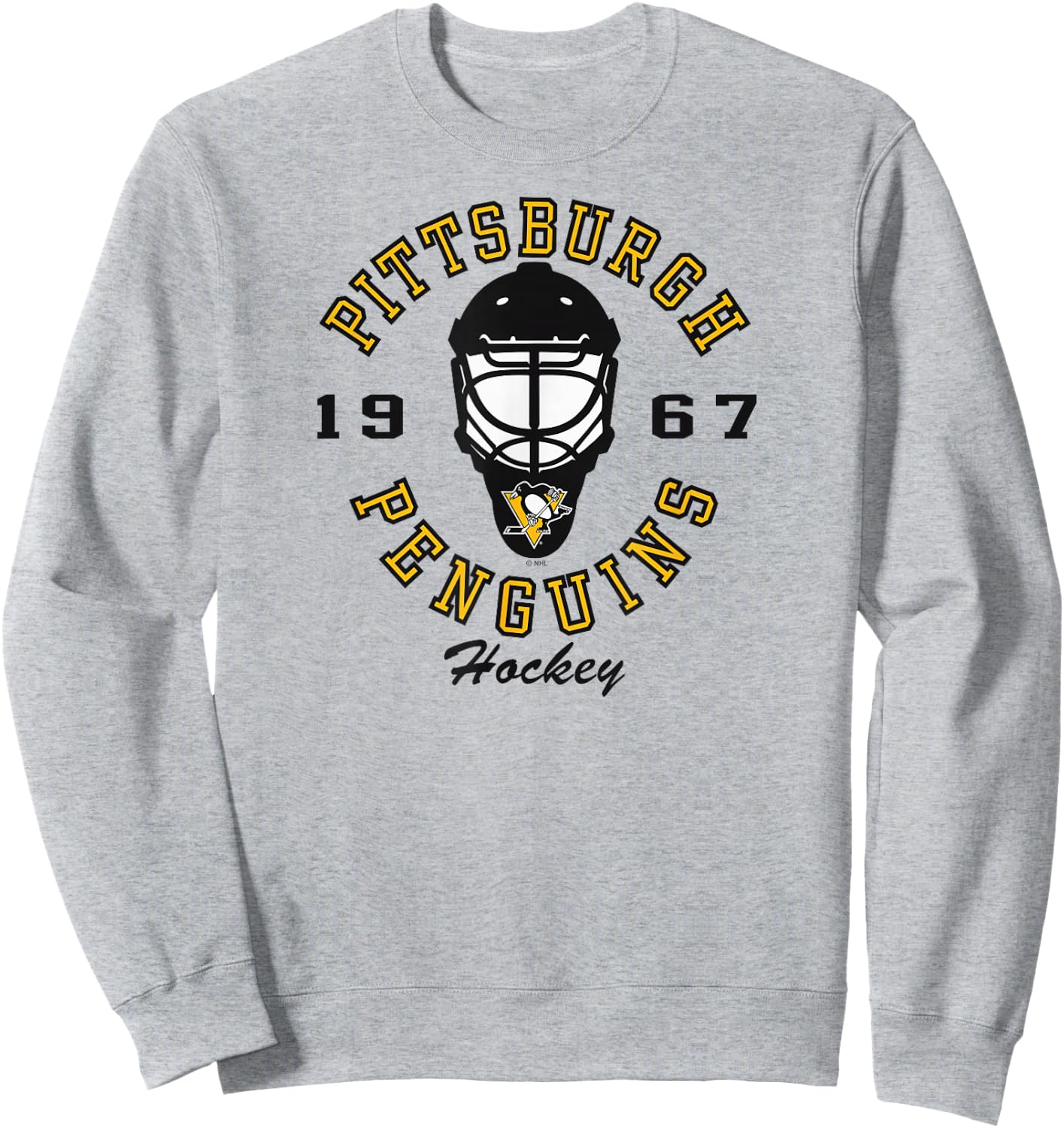 Pittsburgh Penguins Hockey Mask Gray Officially Licensed Sweatshirt - Sweatshirt | Ash