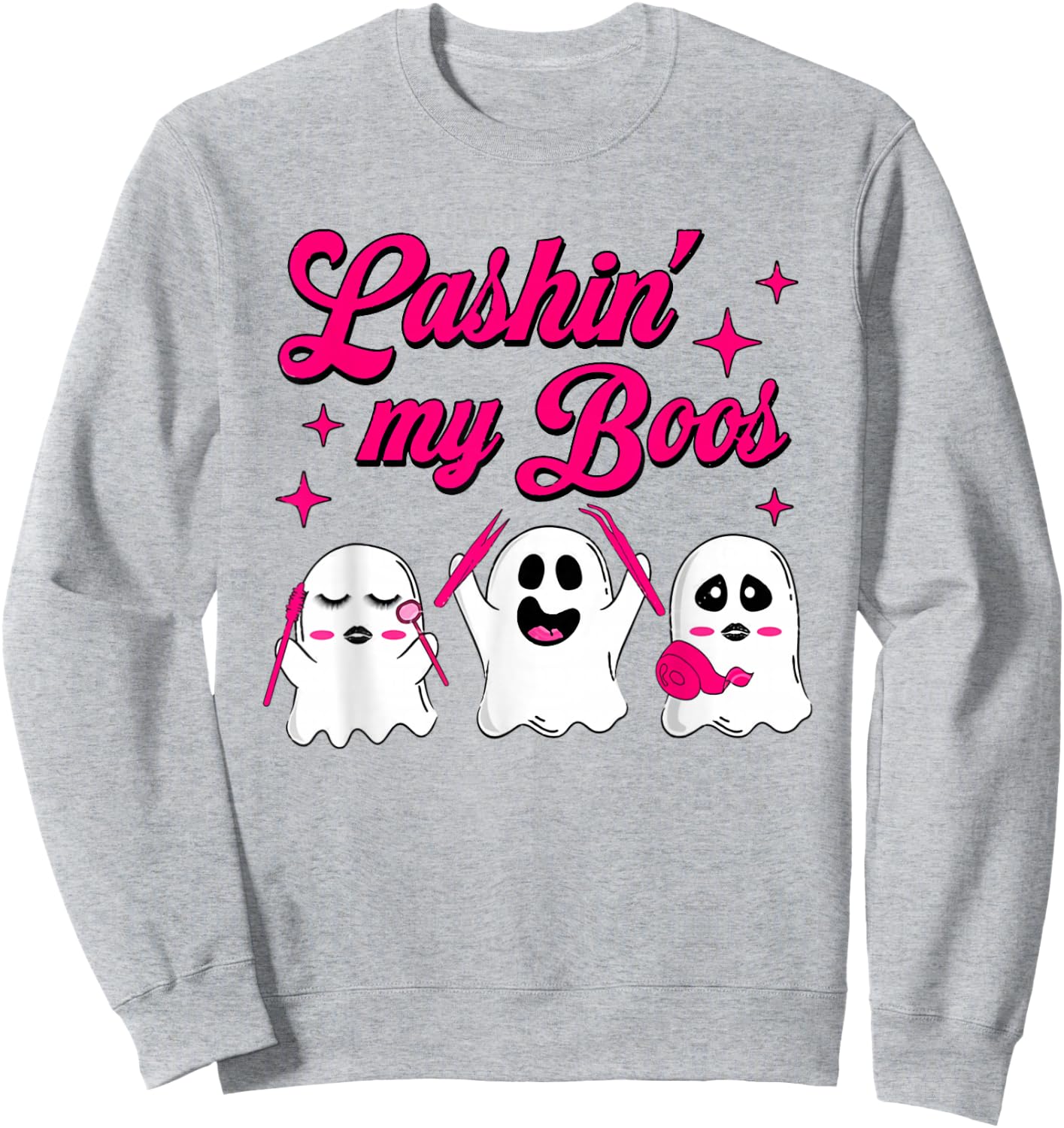 Lashin My Boos Halloween Spooky Lash Artist Lash Tech Sweatshirt - Sweatshirt | Ash