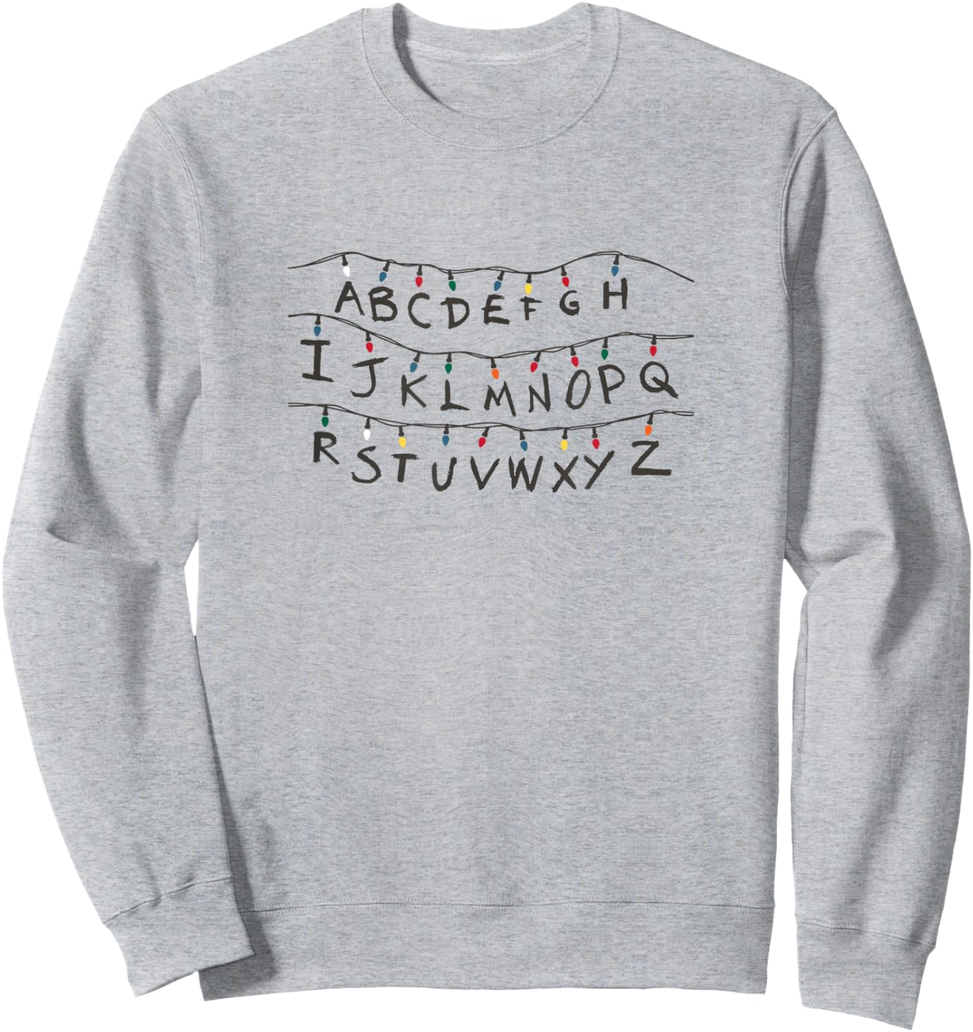 Stranger Things Alphabet , White Sweatshirt - Sweatshirt | Ash