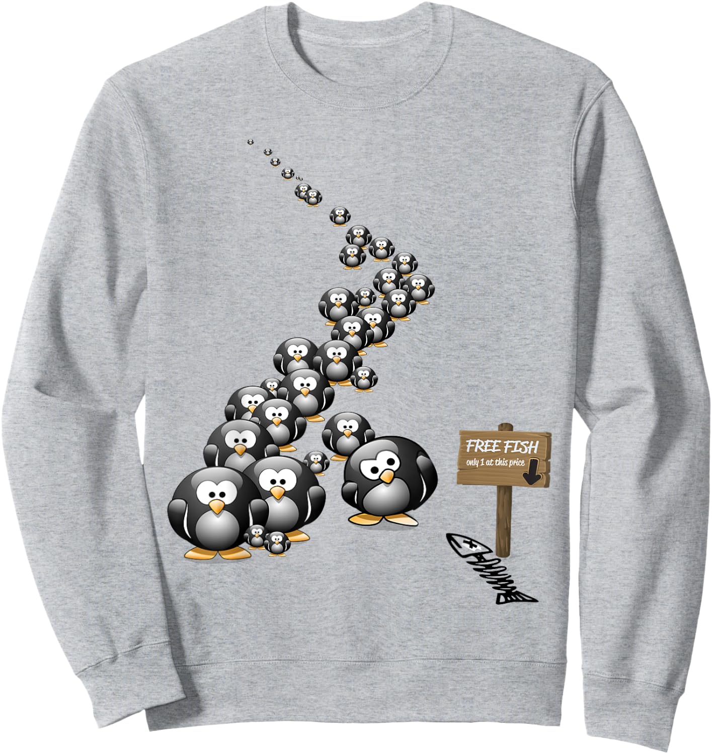 Bait and Switch Penguin Scam Fun Cute Men Women Kids Sweatshirt - Sweatshirt | Ash