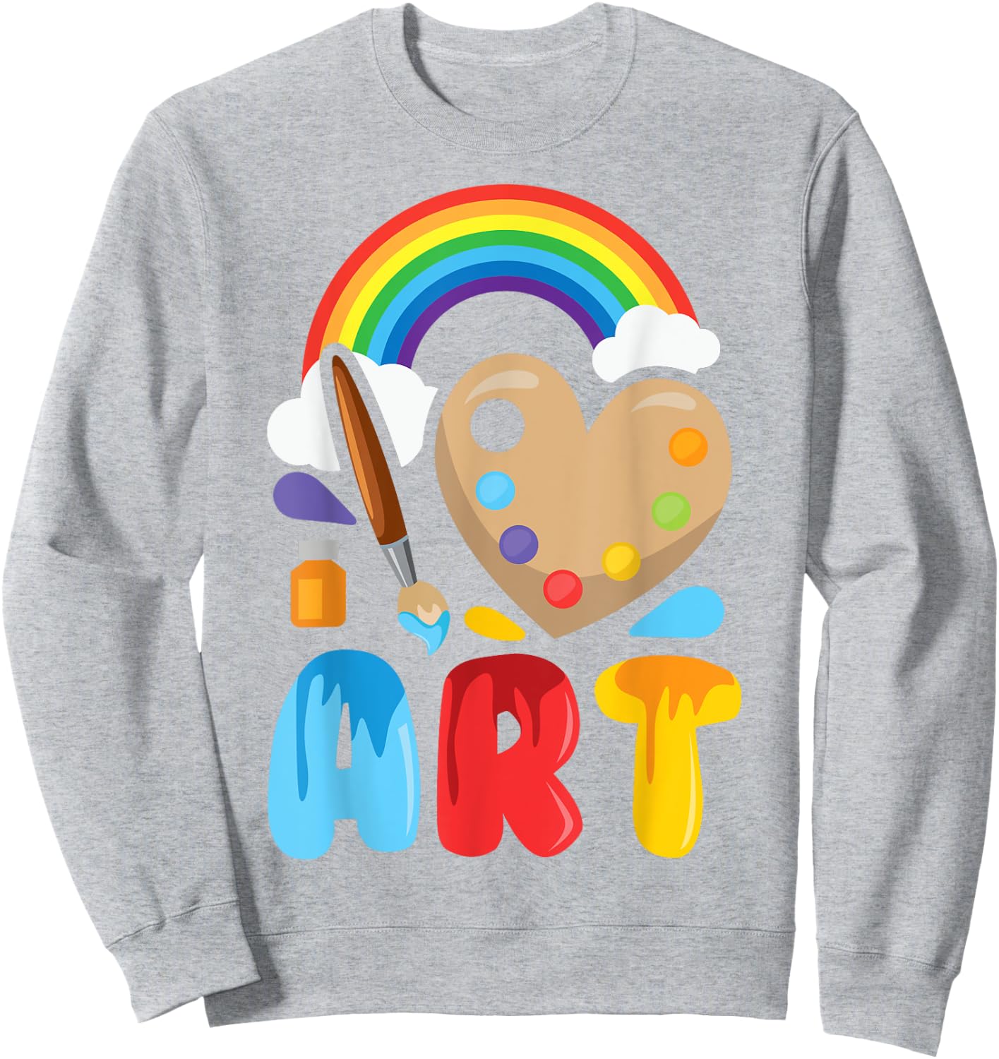 Paint Palettes for Art Teacher Acrylic Painting , White, S Sweatshirt - Sweatshirt | Ash