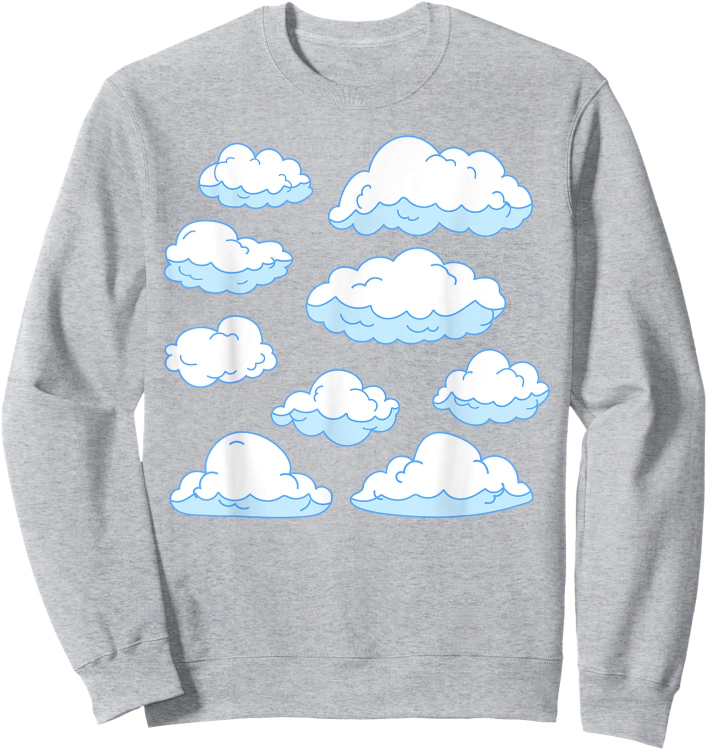 Sky Clouds Cool Atmosphere White Clouds Sweatshirt - Sweatshirt | Ash