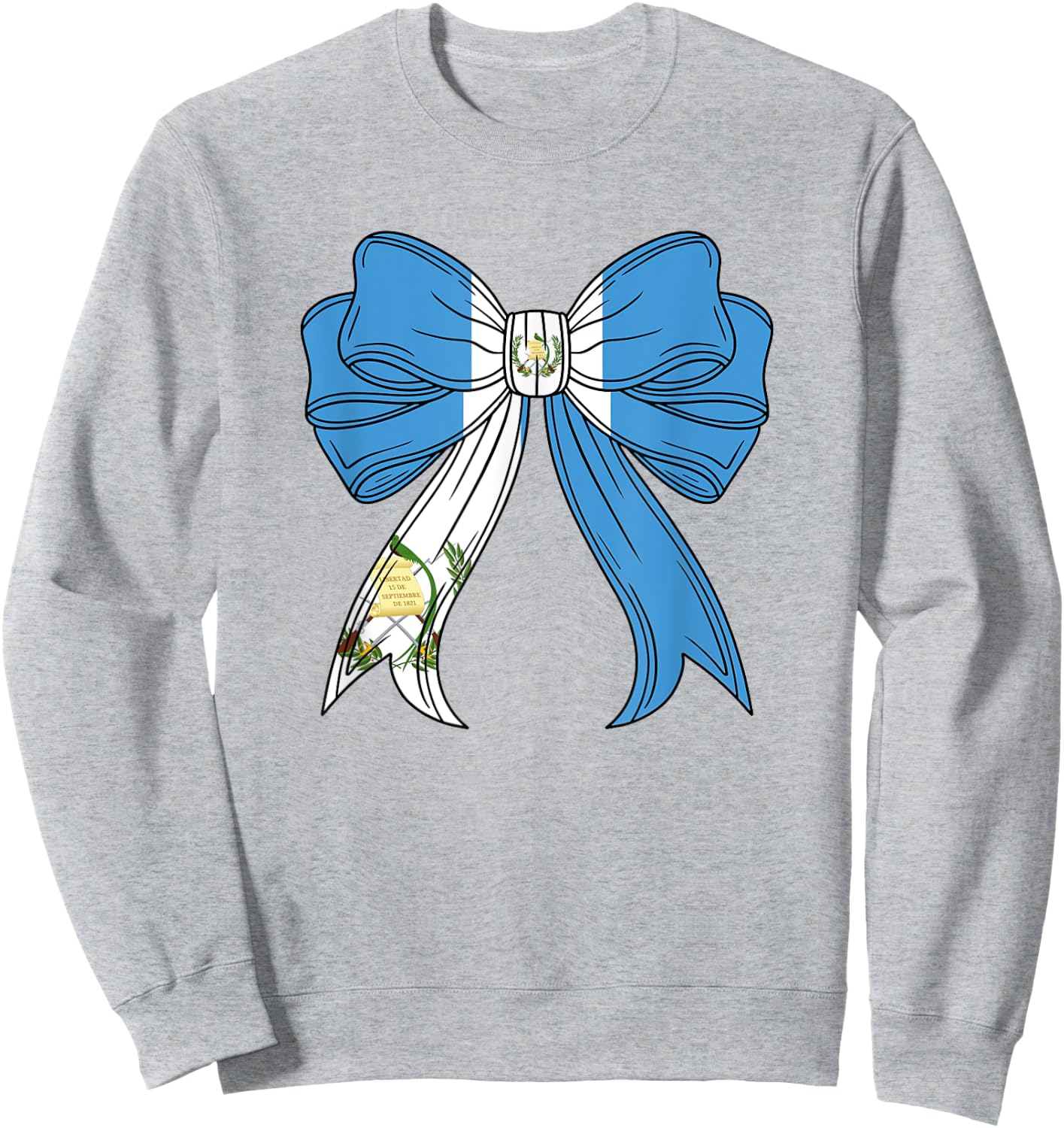 Chapina Guatemalan Women Girls Guatemala Flag Coquette Bow Sweatshirt - Sweatshirt | Ash