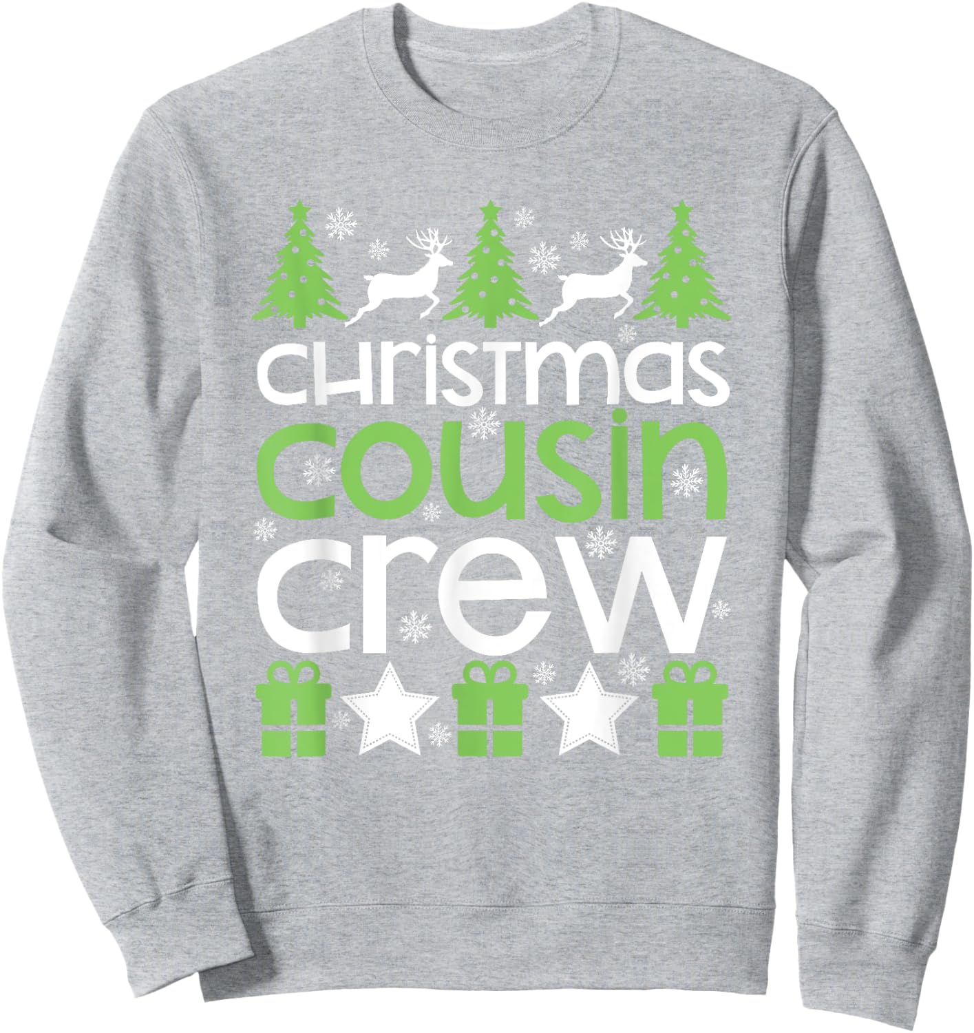 Christmas Cousin Crew Cute Family Photo Pajama Holiday Gift Sweatshirt - Sweatshirt | Ash