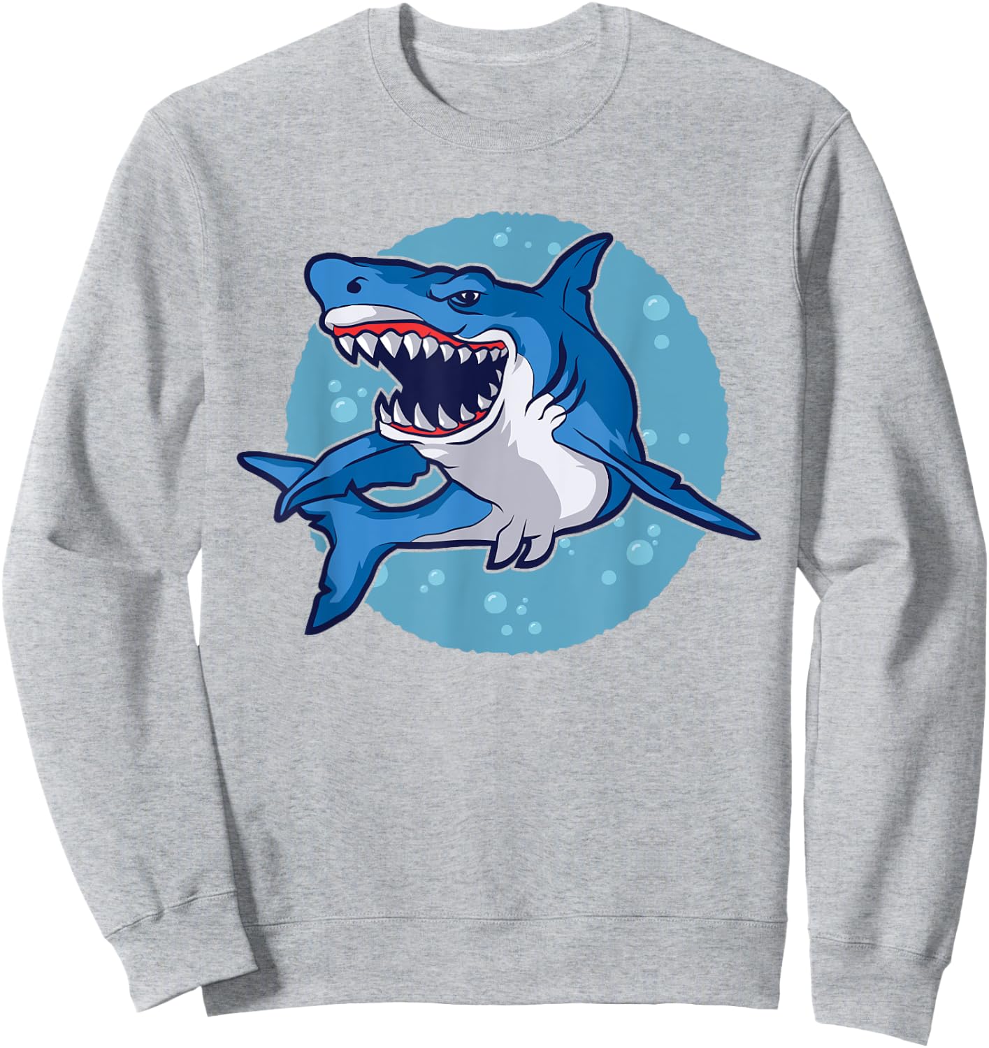 Lustiges Hai Design im Comic Style mit weißem Hai Sweatshirt - Sweatshirt | Ash