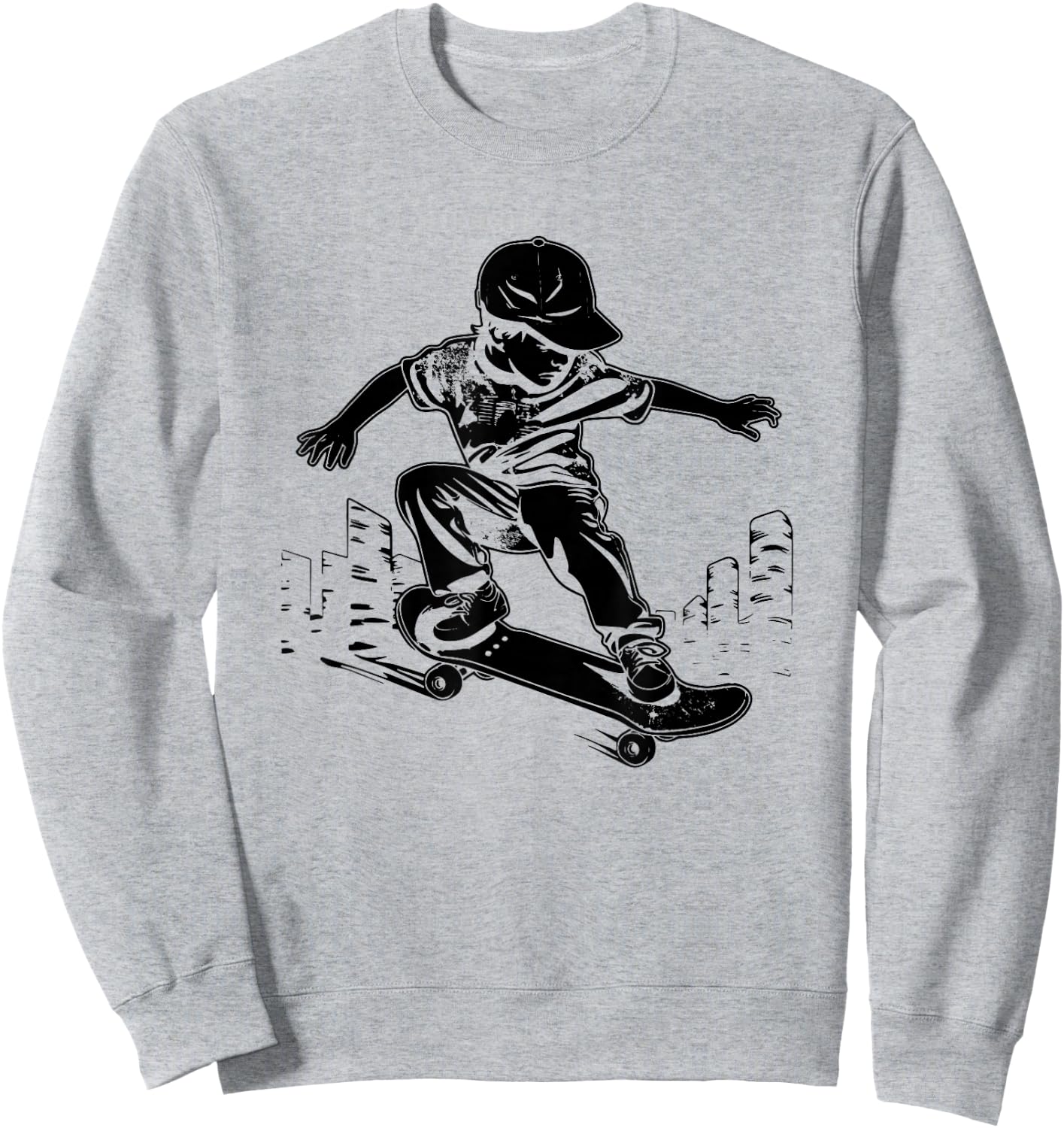 Skateboarding Boy Skater , white, S Sweatshirt - Sweatshirt | Ash