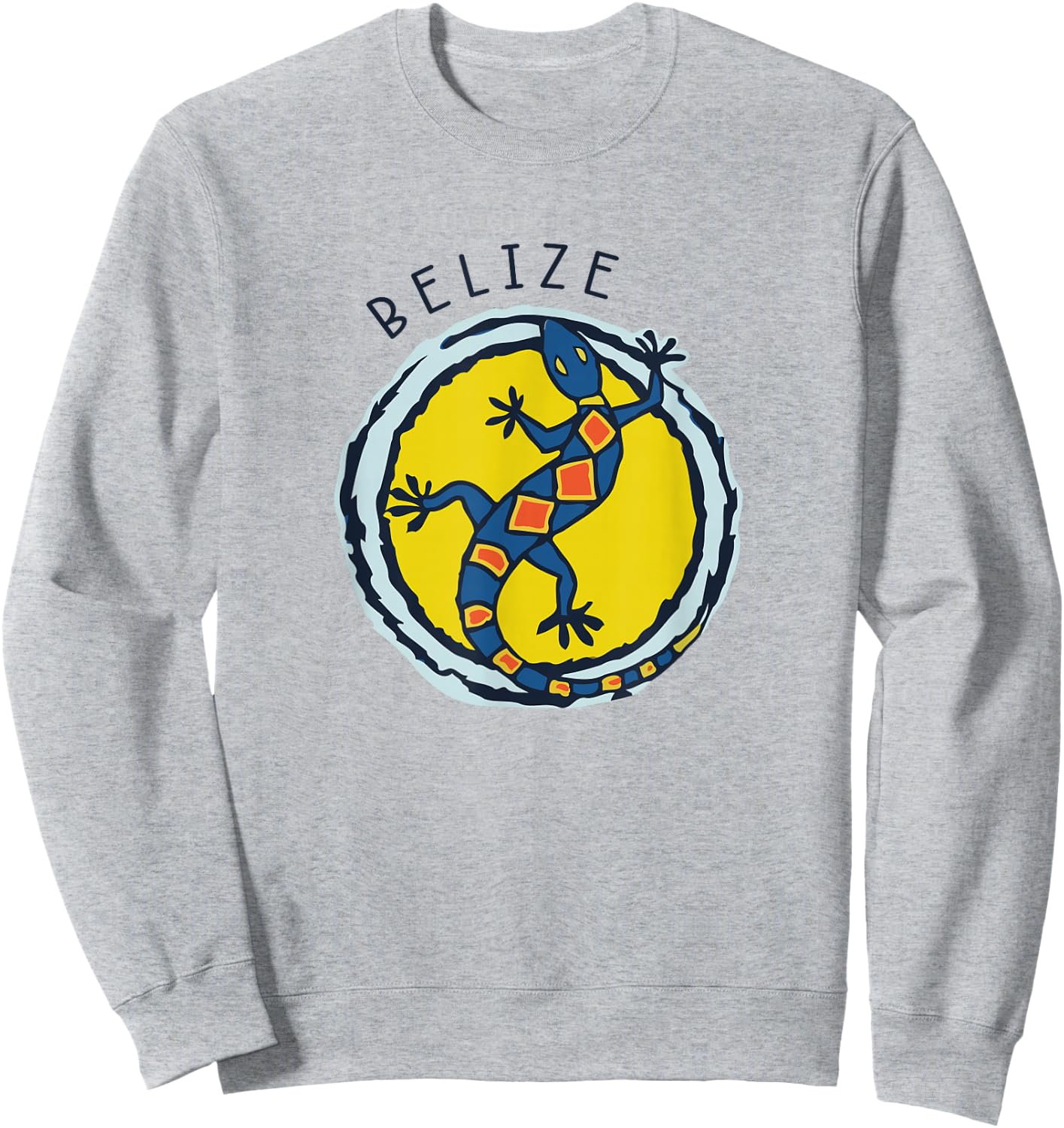 Belize Souvenirs Gecko Graphic Sweatshirt - Sweatshirt | Ash
