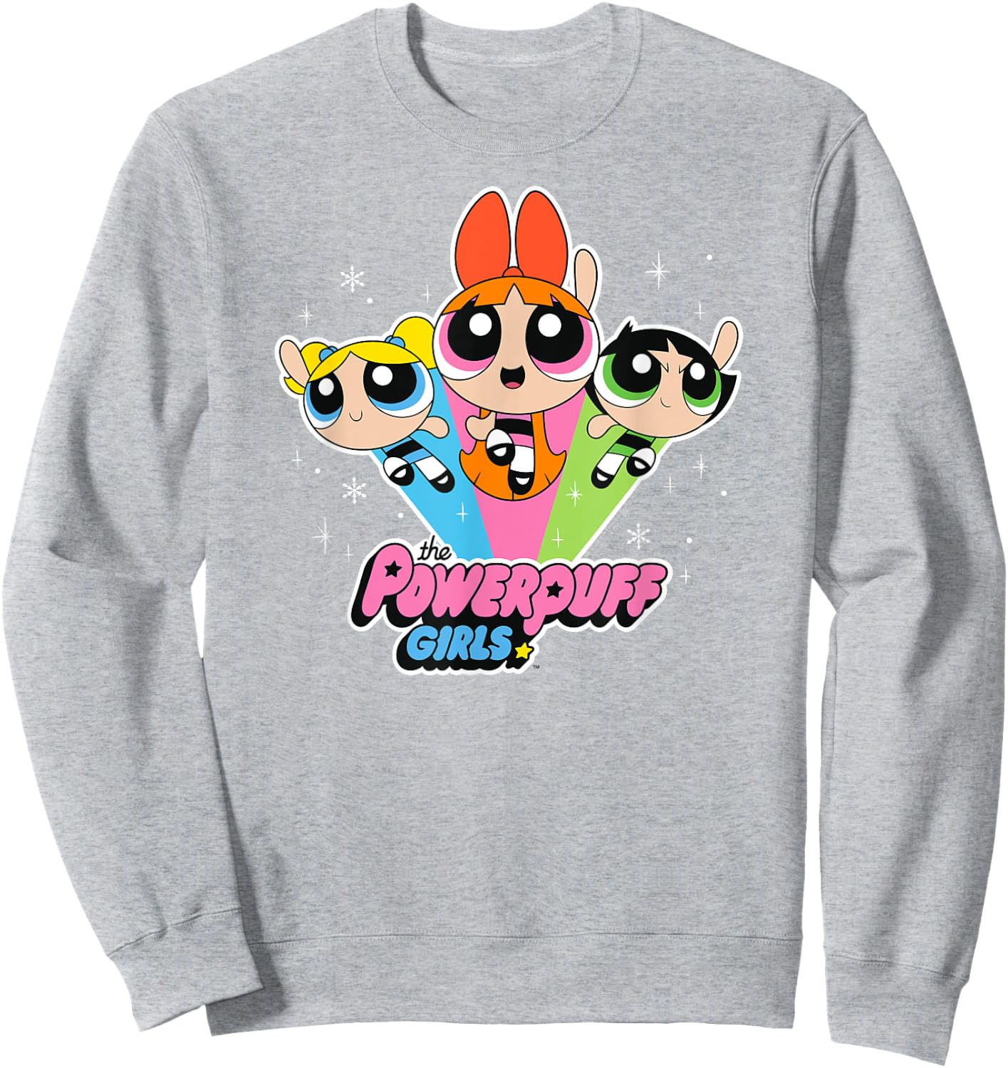 Cartoon Network The Powerpuff Girls Logo With Snowflakes Sweatshirt - Sweatshirt | Ash