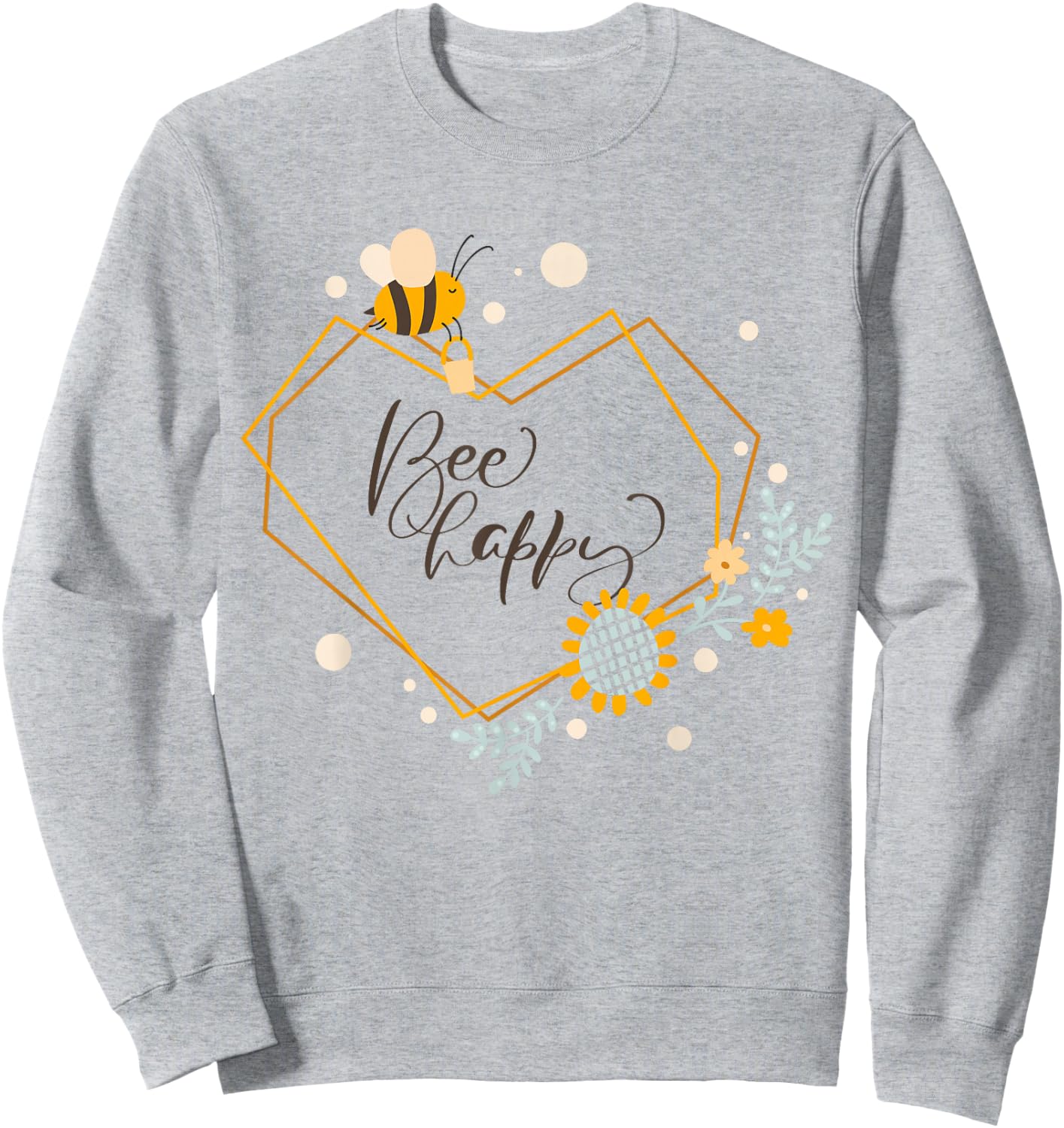 Bee Happy Shirt Boys Honey Bee Children Bees Sweatshirt - Sweatshirt | Ash